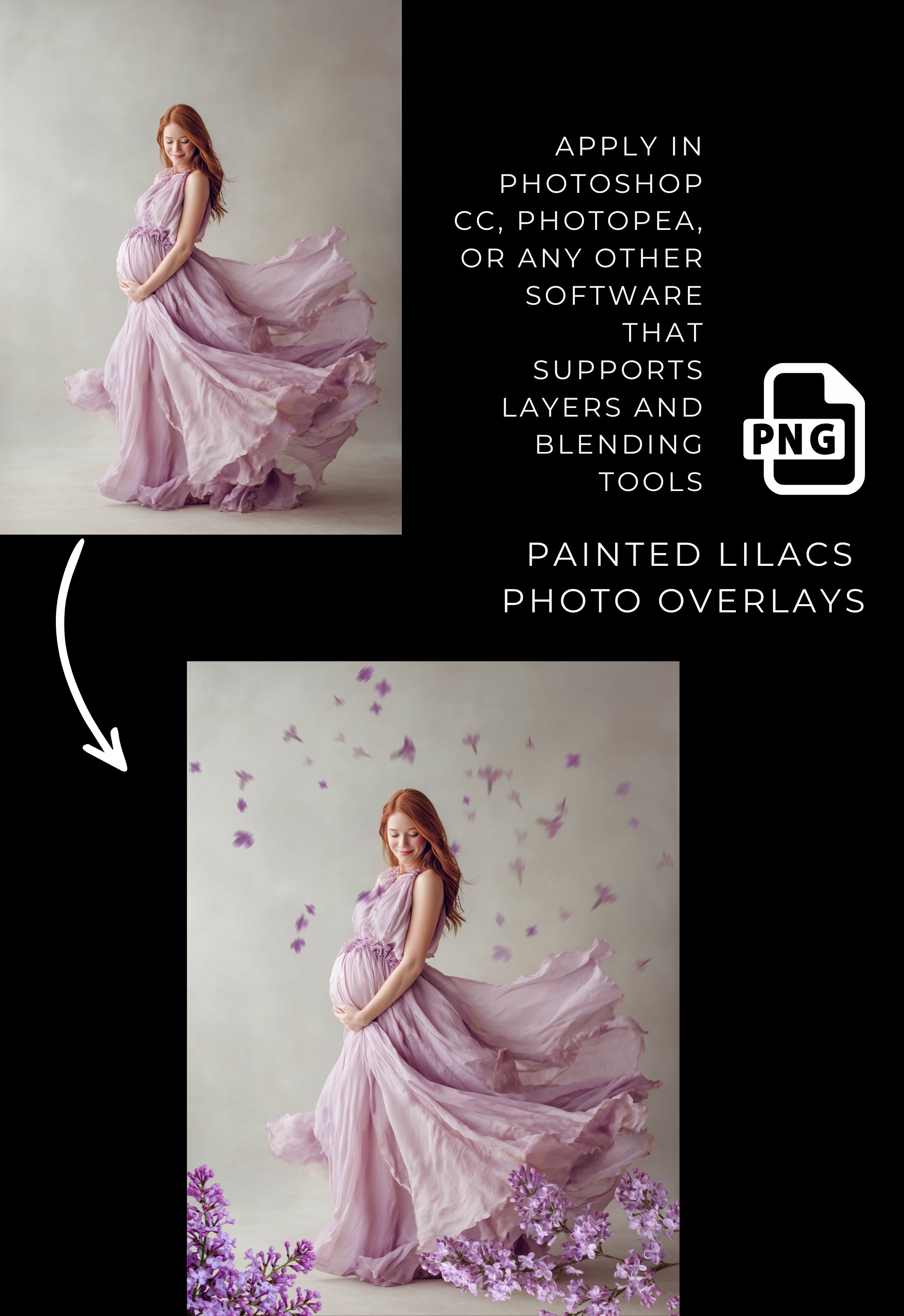 Purple Lilac Photo Overlays: Floral Photography Effects