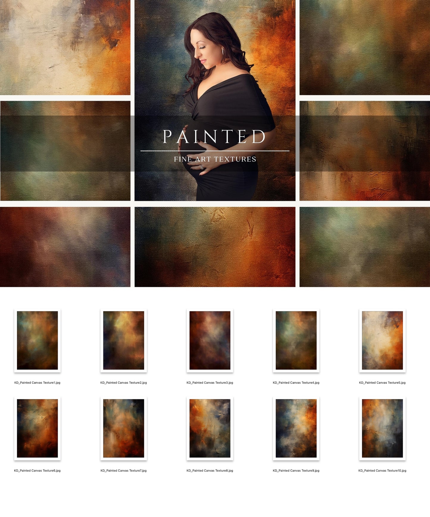 Painted Canvas Fine Art Portrait Textures