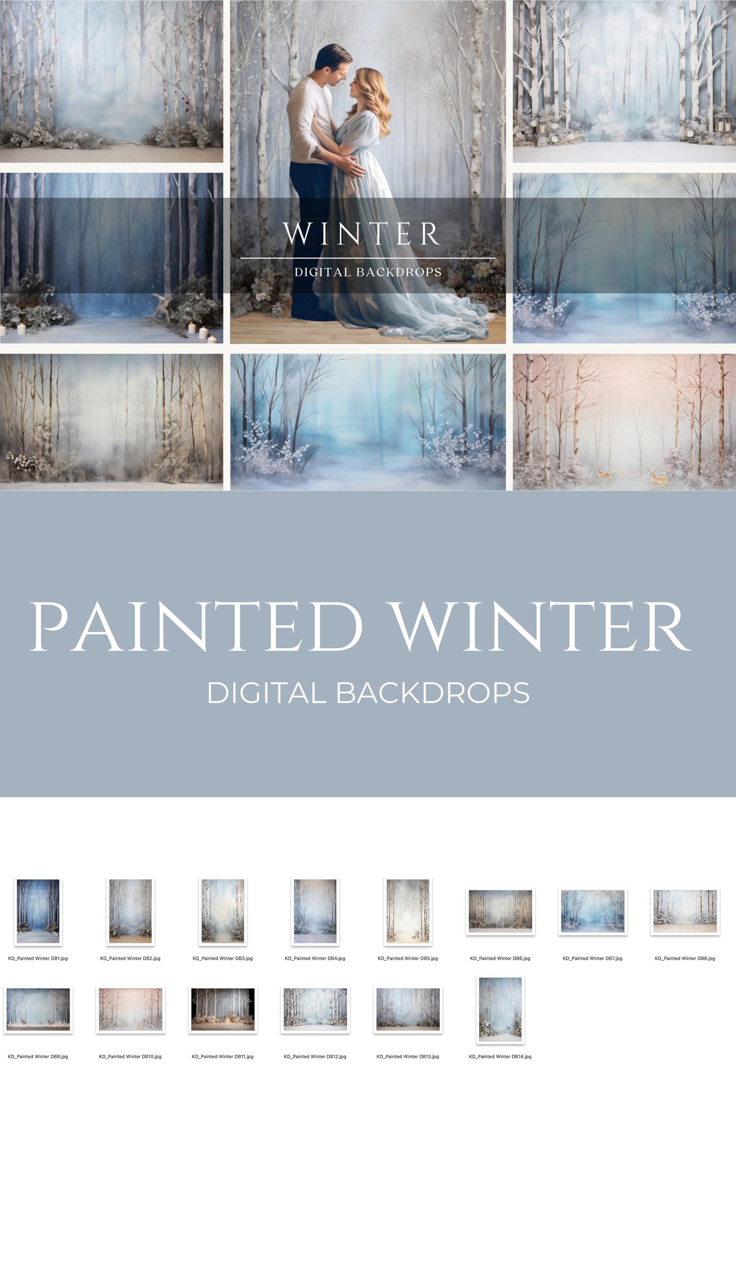 Winter Photo Studio Digital Backdrops