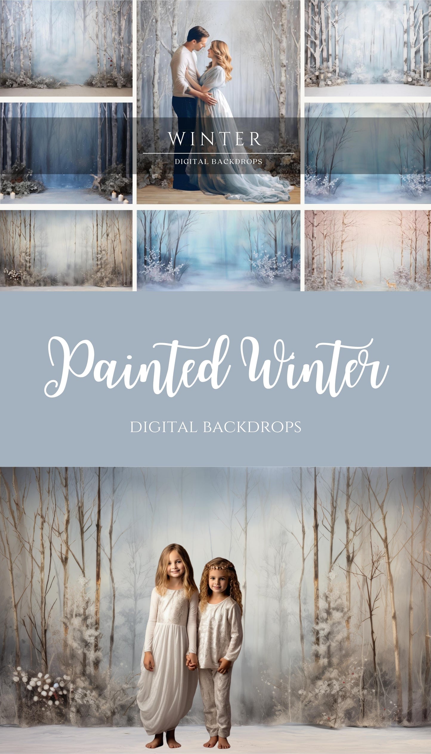 Winter Photo Studio Digital Backdrops