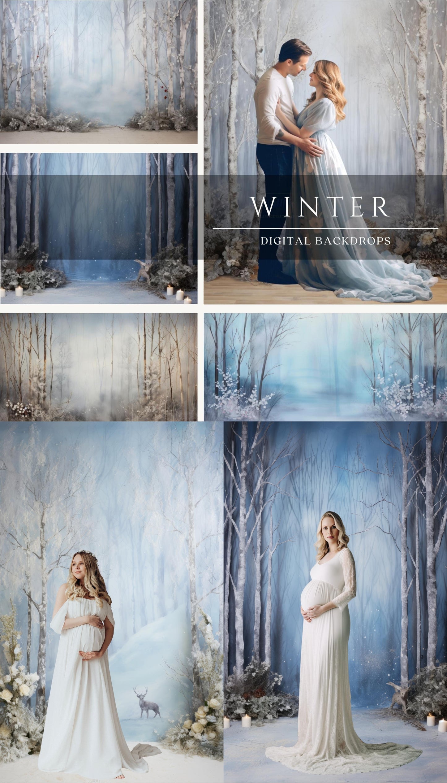 Winter Photo Studio Digital Backdrops