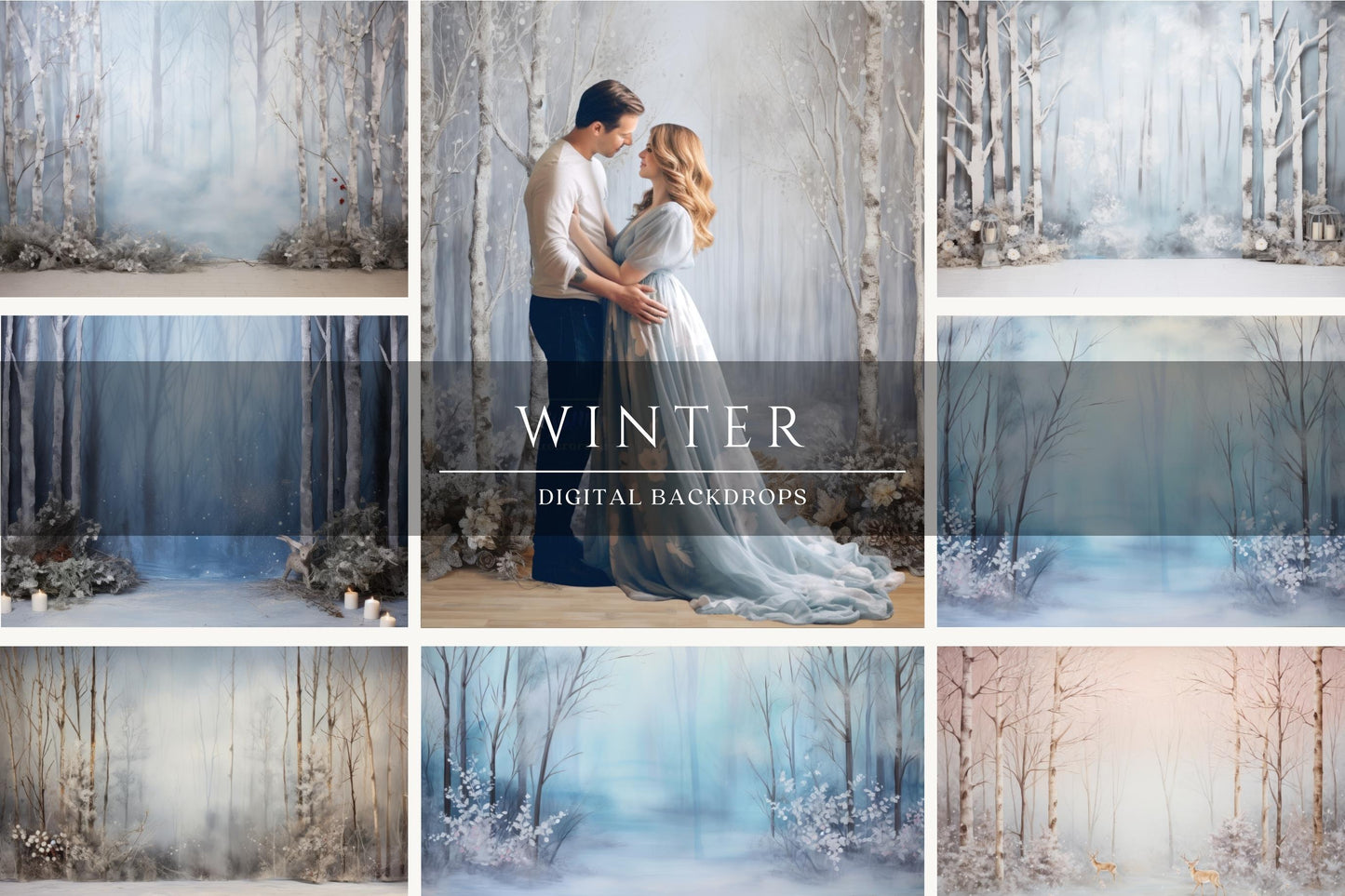 Winter Photo Studio Digital Backdrops