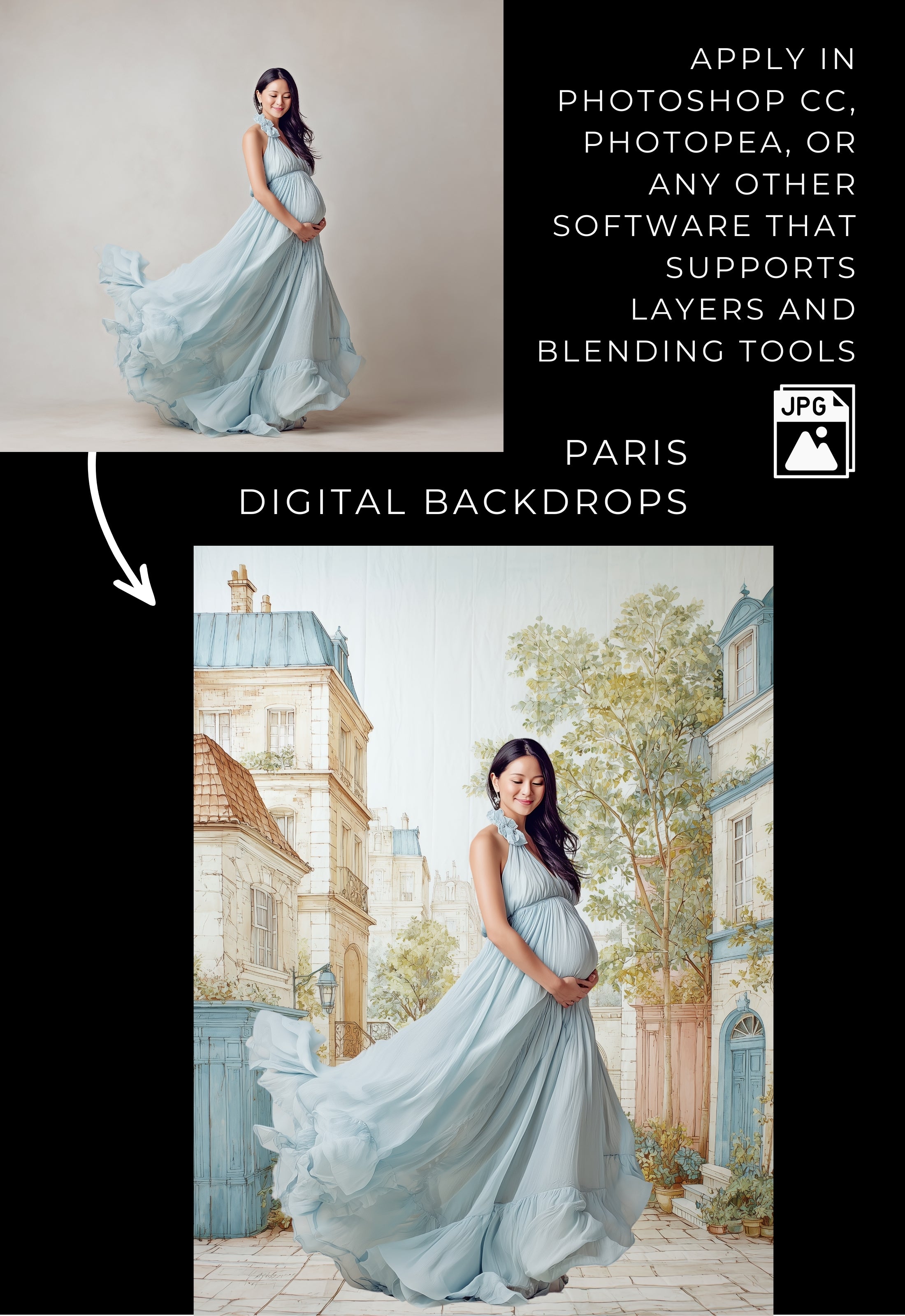 Paris Landscape Digital Backdrops