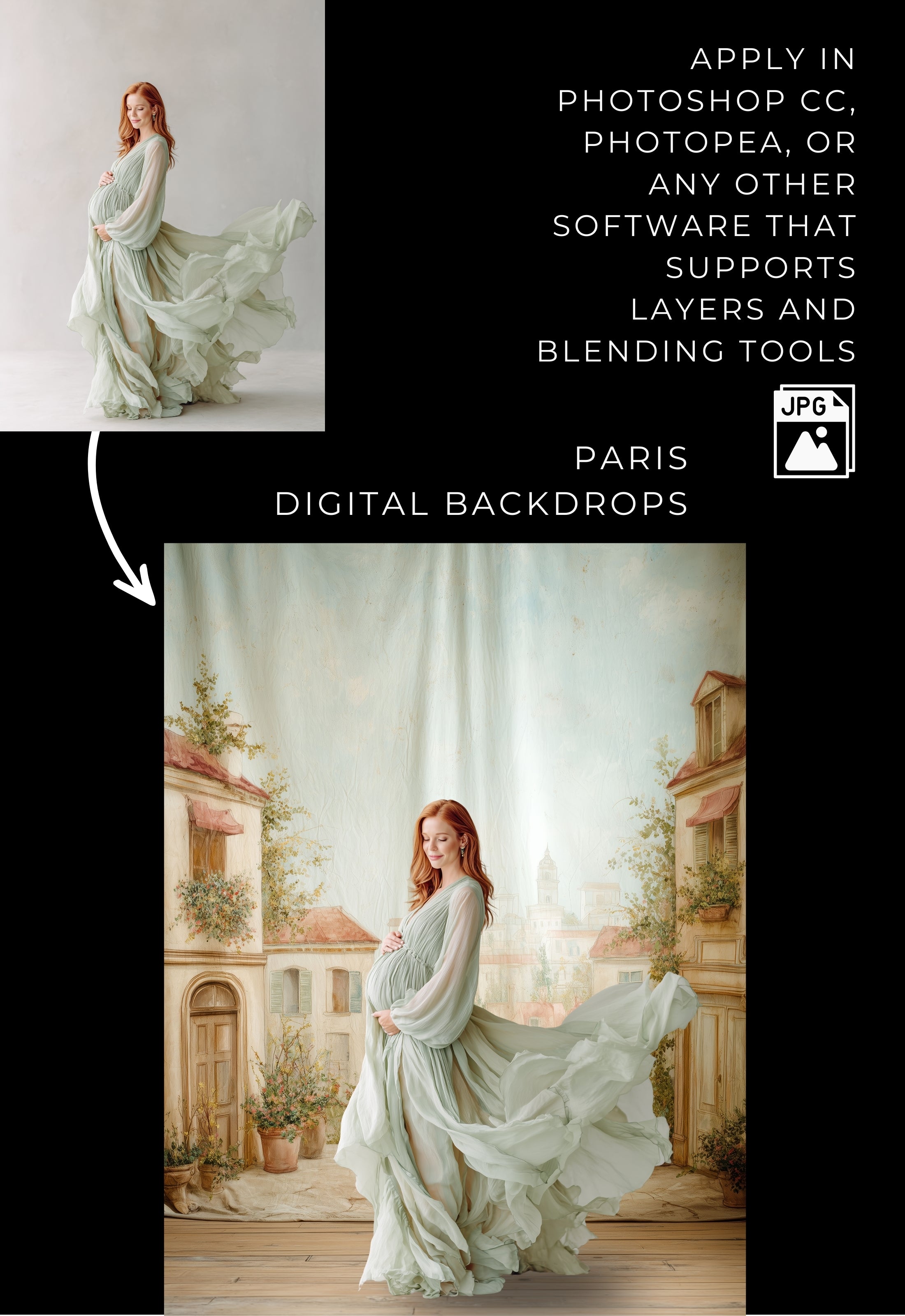 Paris Landscape Digital Backdrops