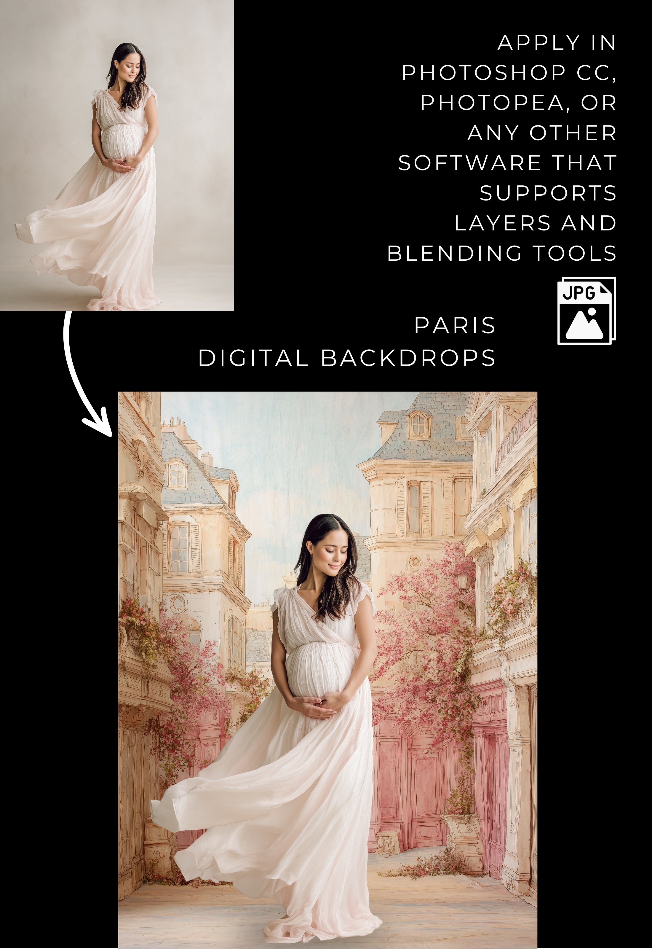 Paris Landscape Digital Backdrops