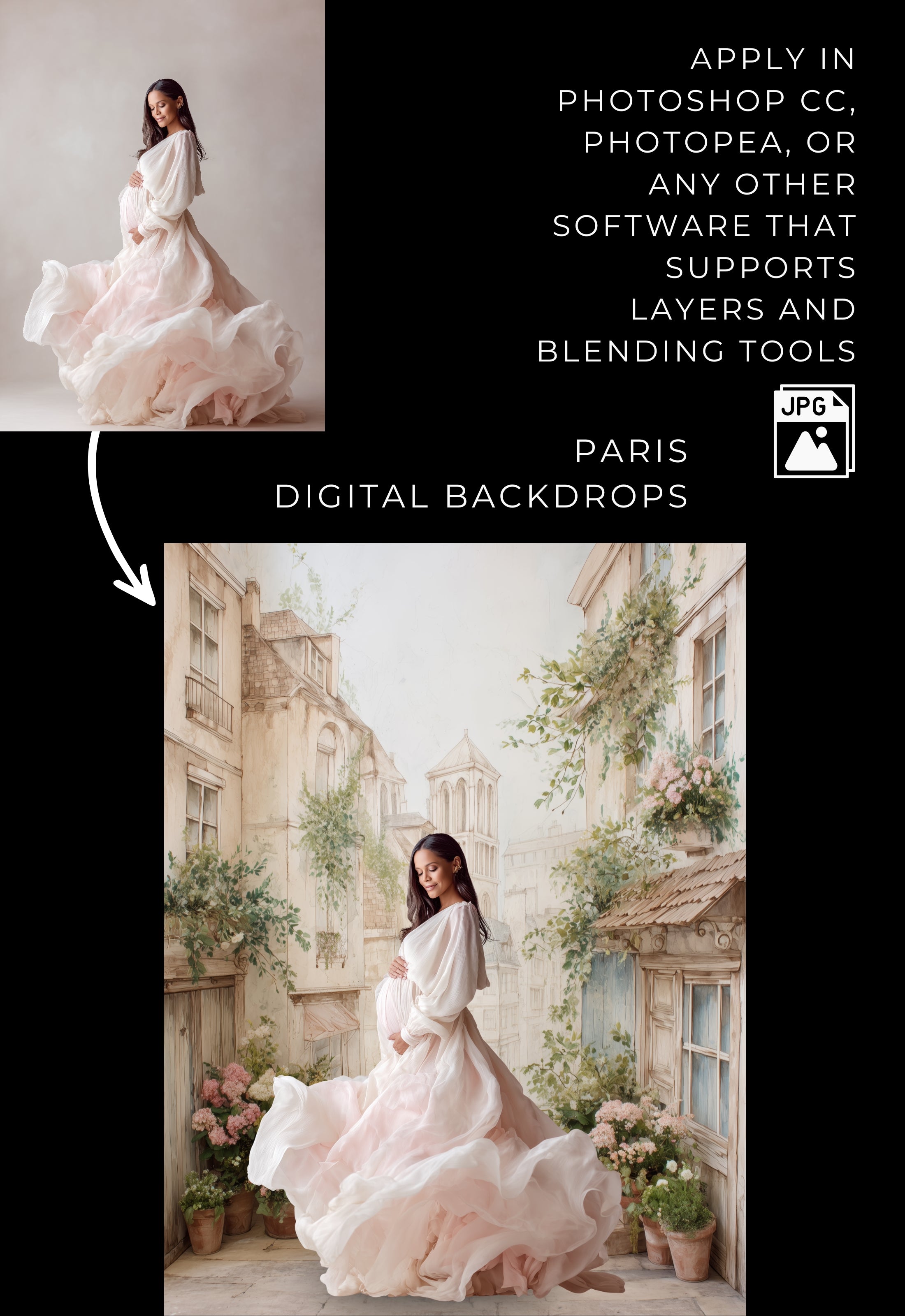 Paris Landscape Digital Backdrops