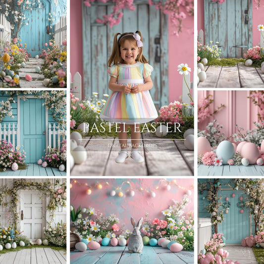 Pastel Easter Spring Digital Backdrops