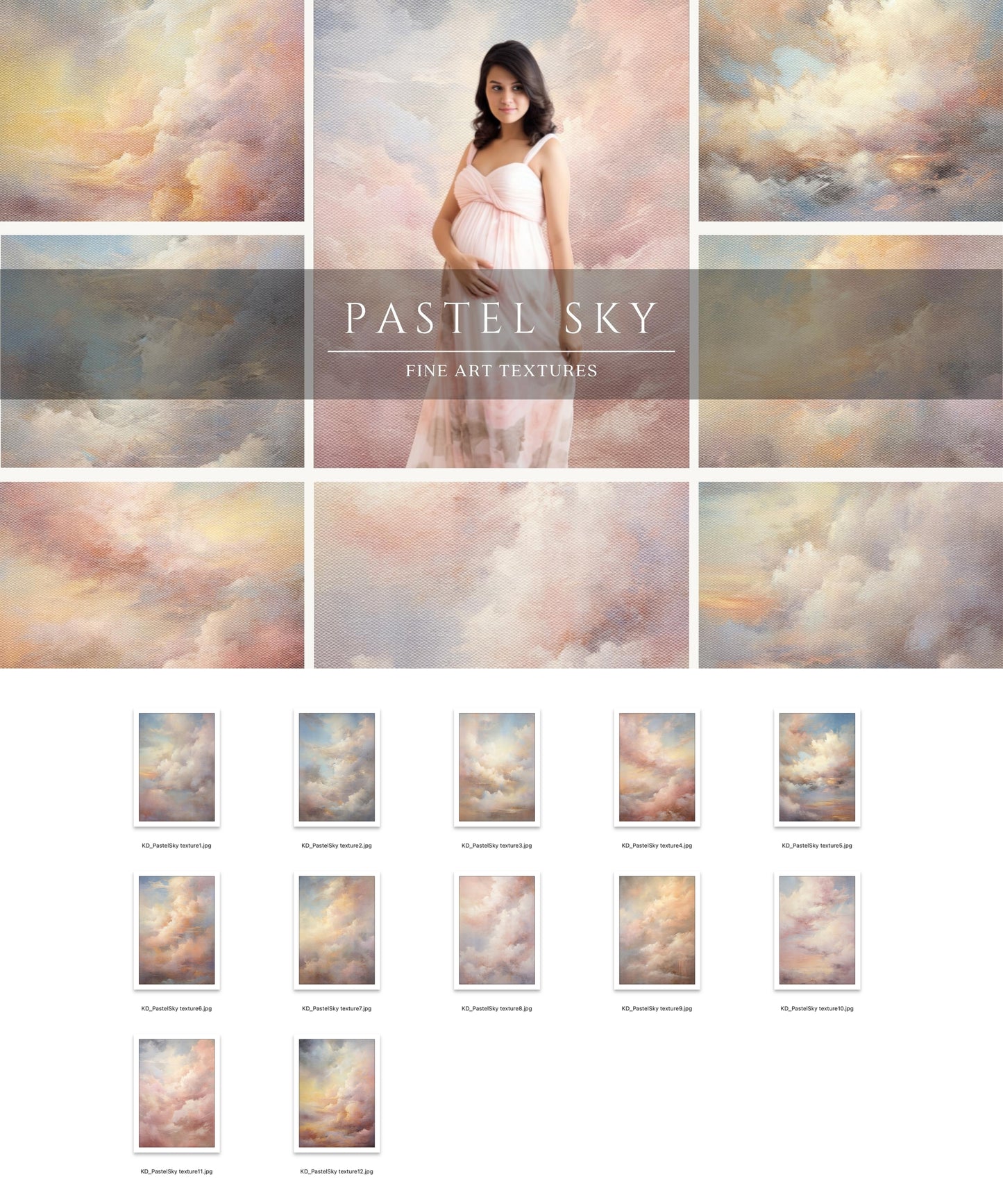 Pastel Sky Fine Art Portrait Textures