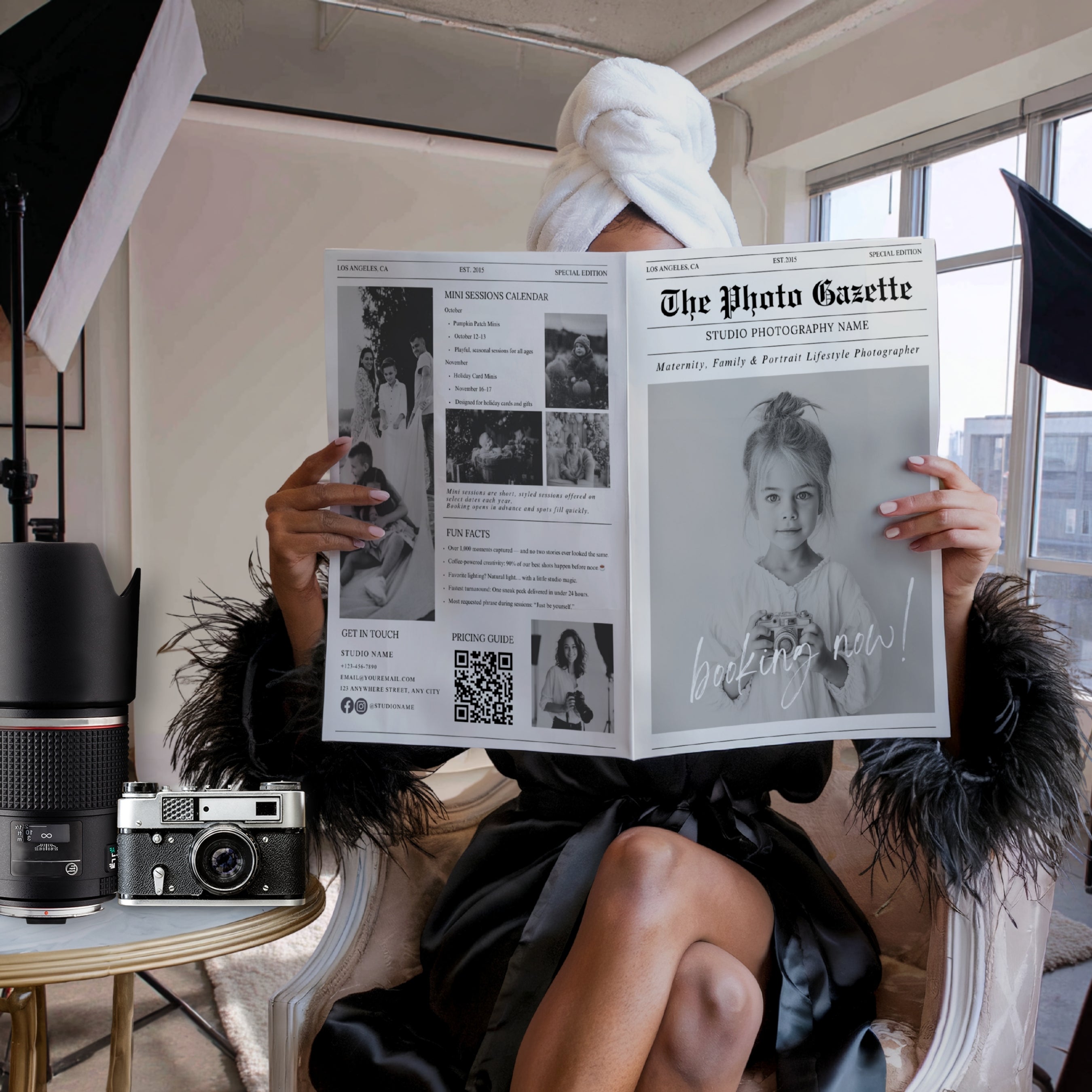 Editable Studio Photography Newspaper Template