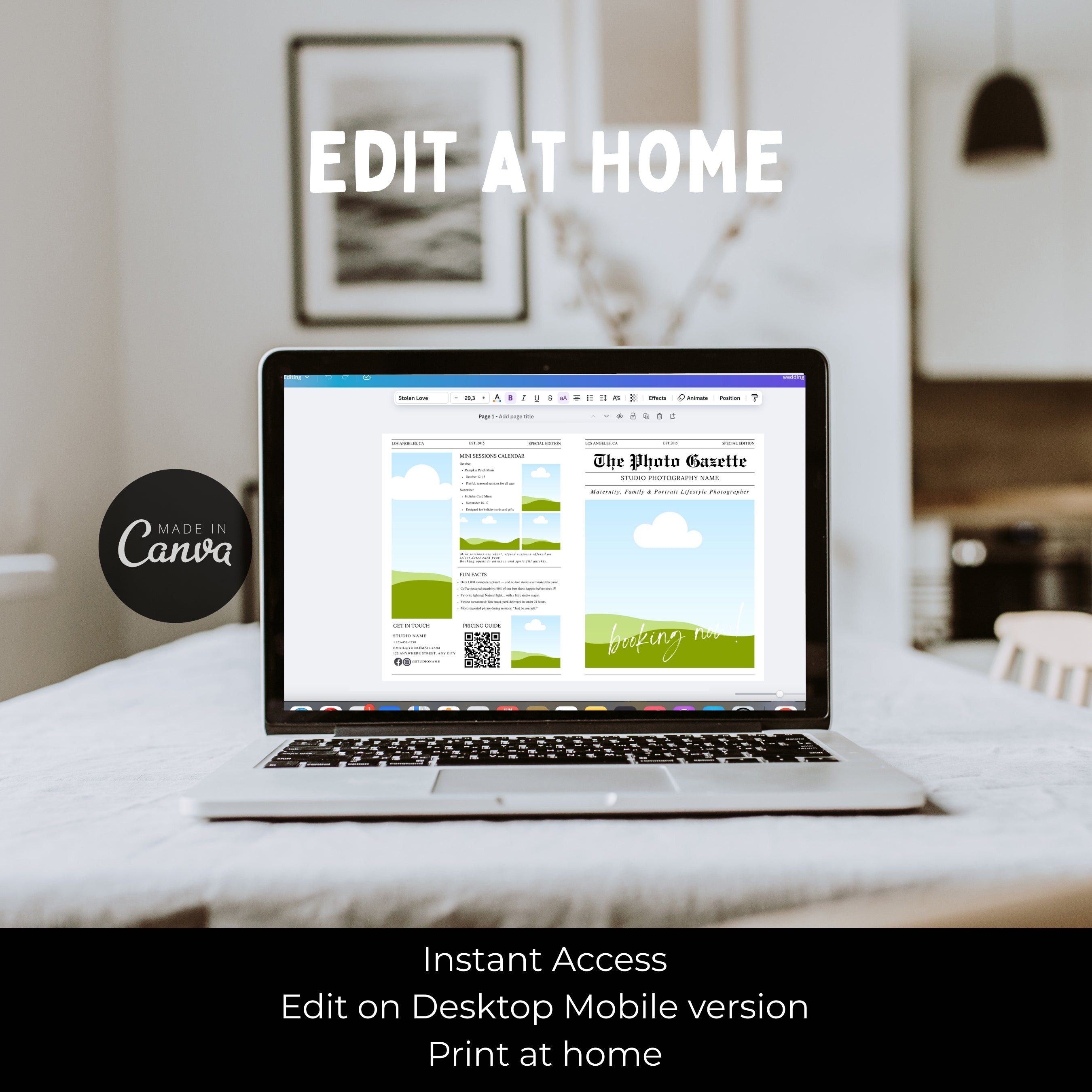 Editable Studio Photography Newspaper Template
