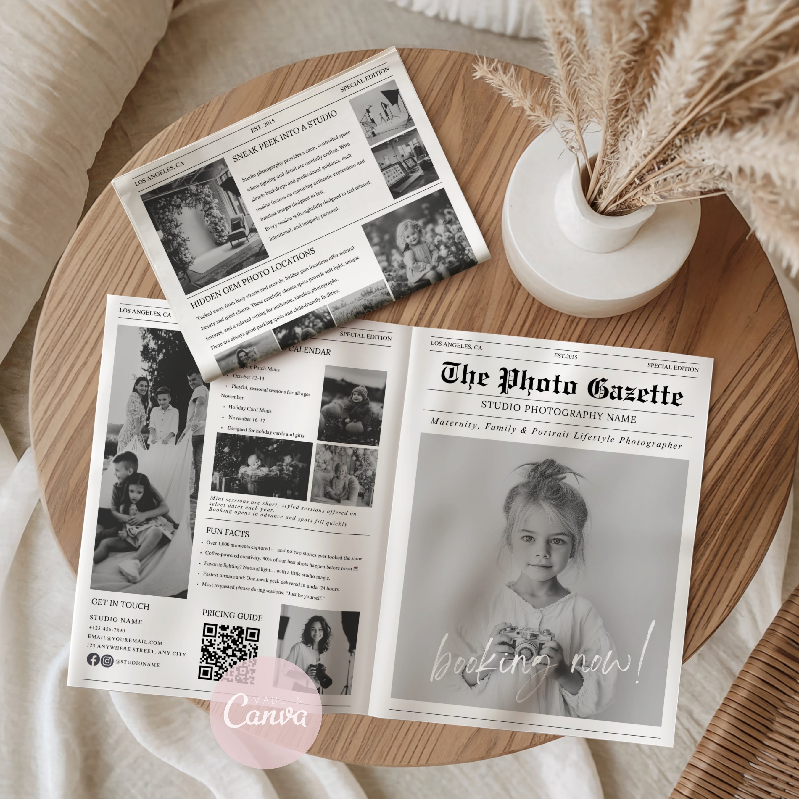 Editable Studio Photography Newspaper Template