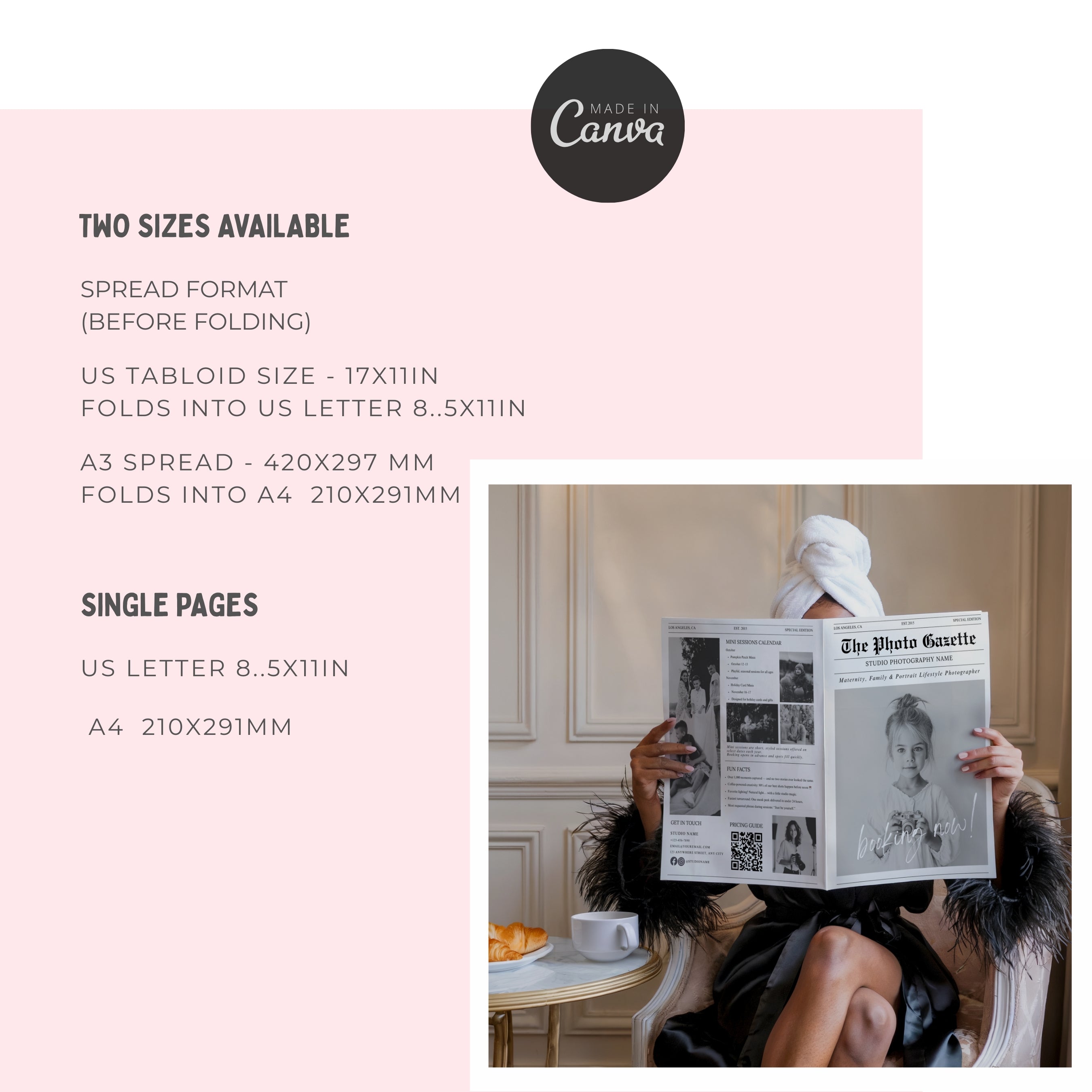 Editable Studio Photography Newspaper Template