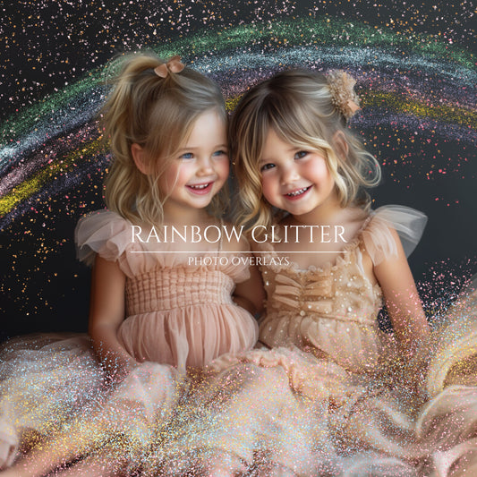 Rainbow Glitter Photo Overlays