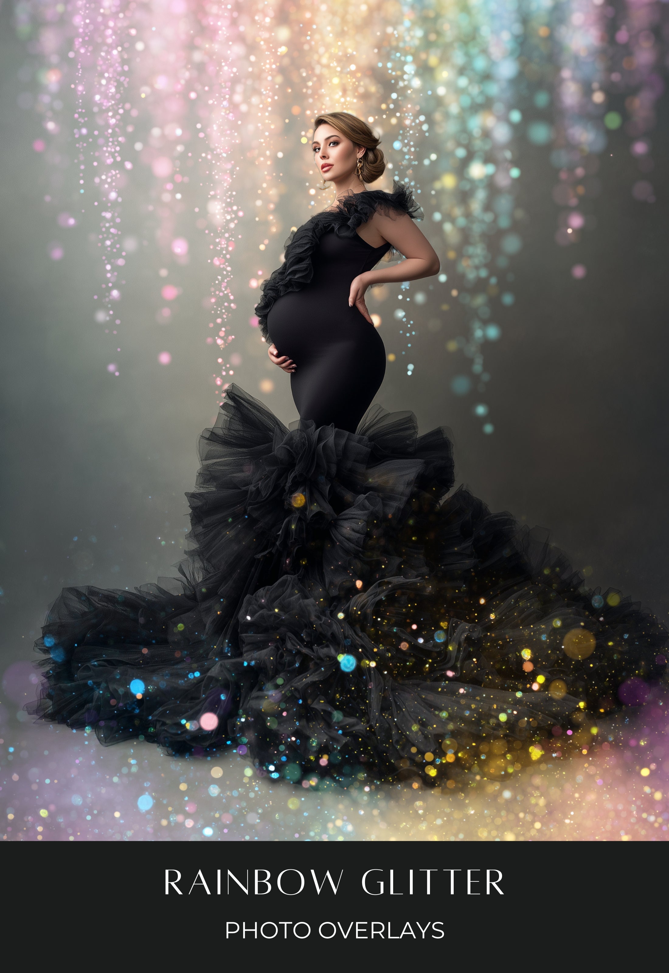 Rainbow Glitter Photo Overlays