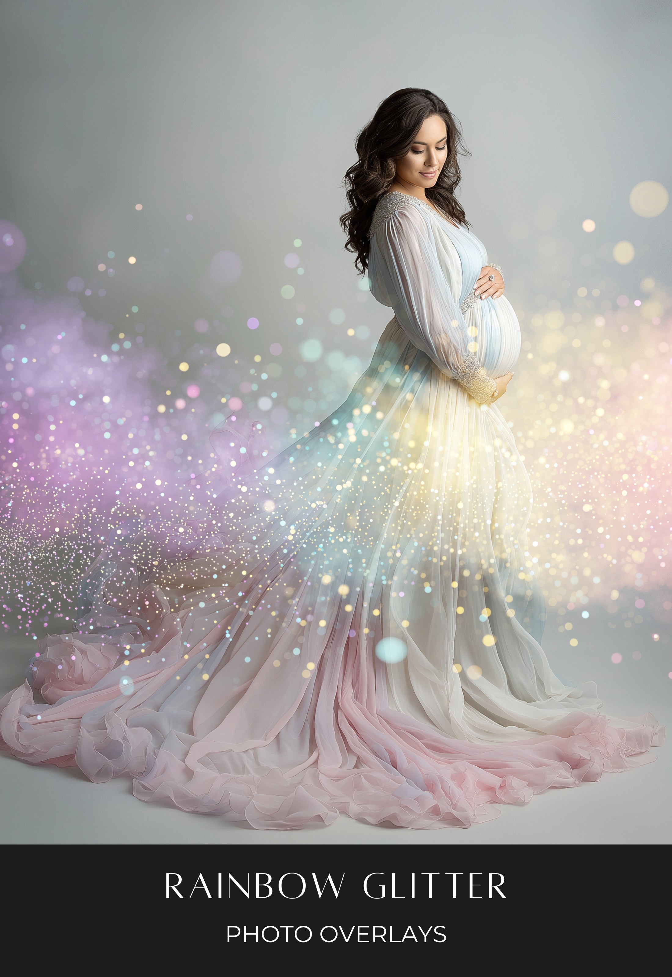 Rainbow Glitter Photo Overlays