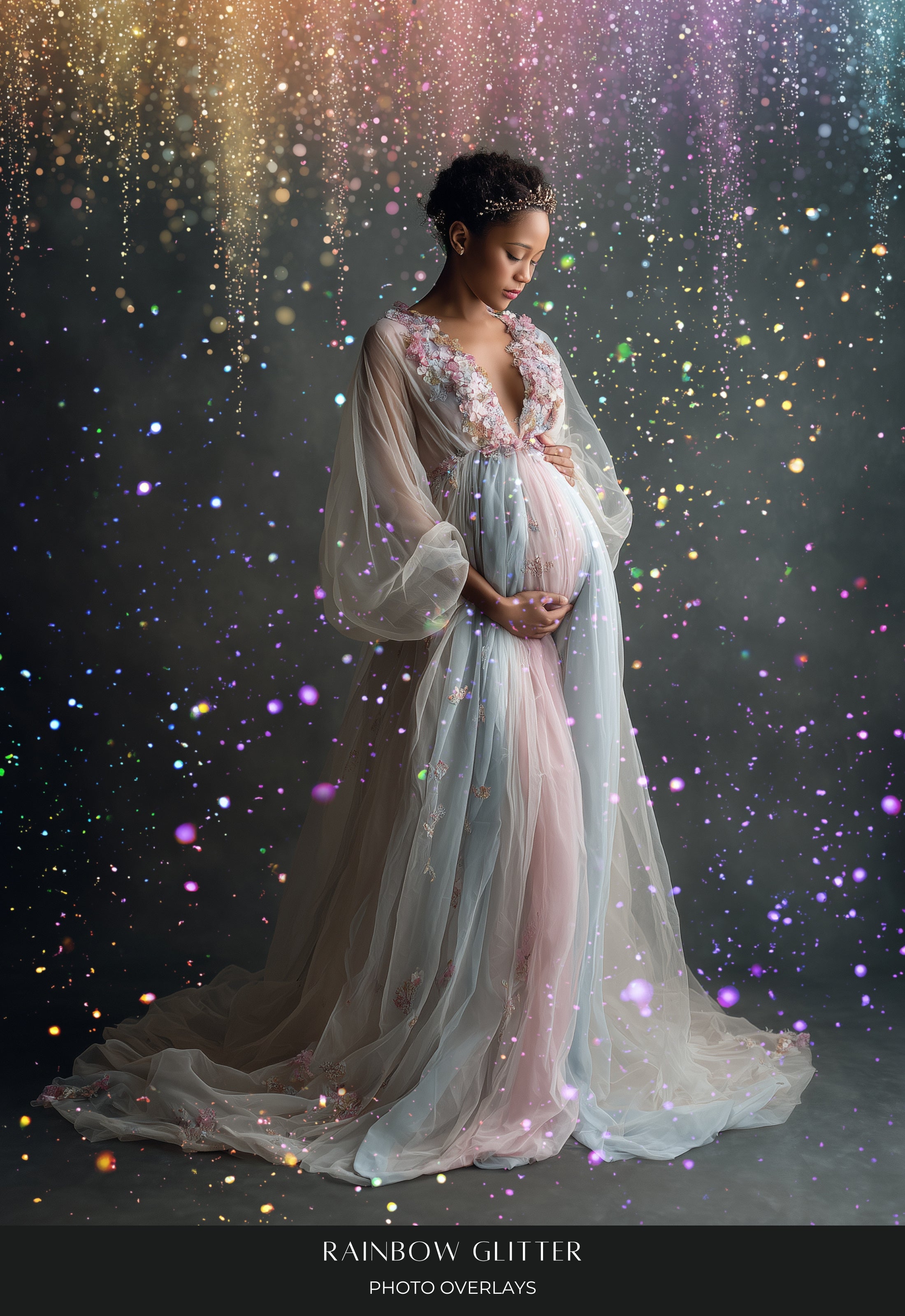 Rainbow Glitter Photo Overlays