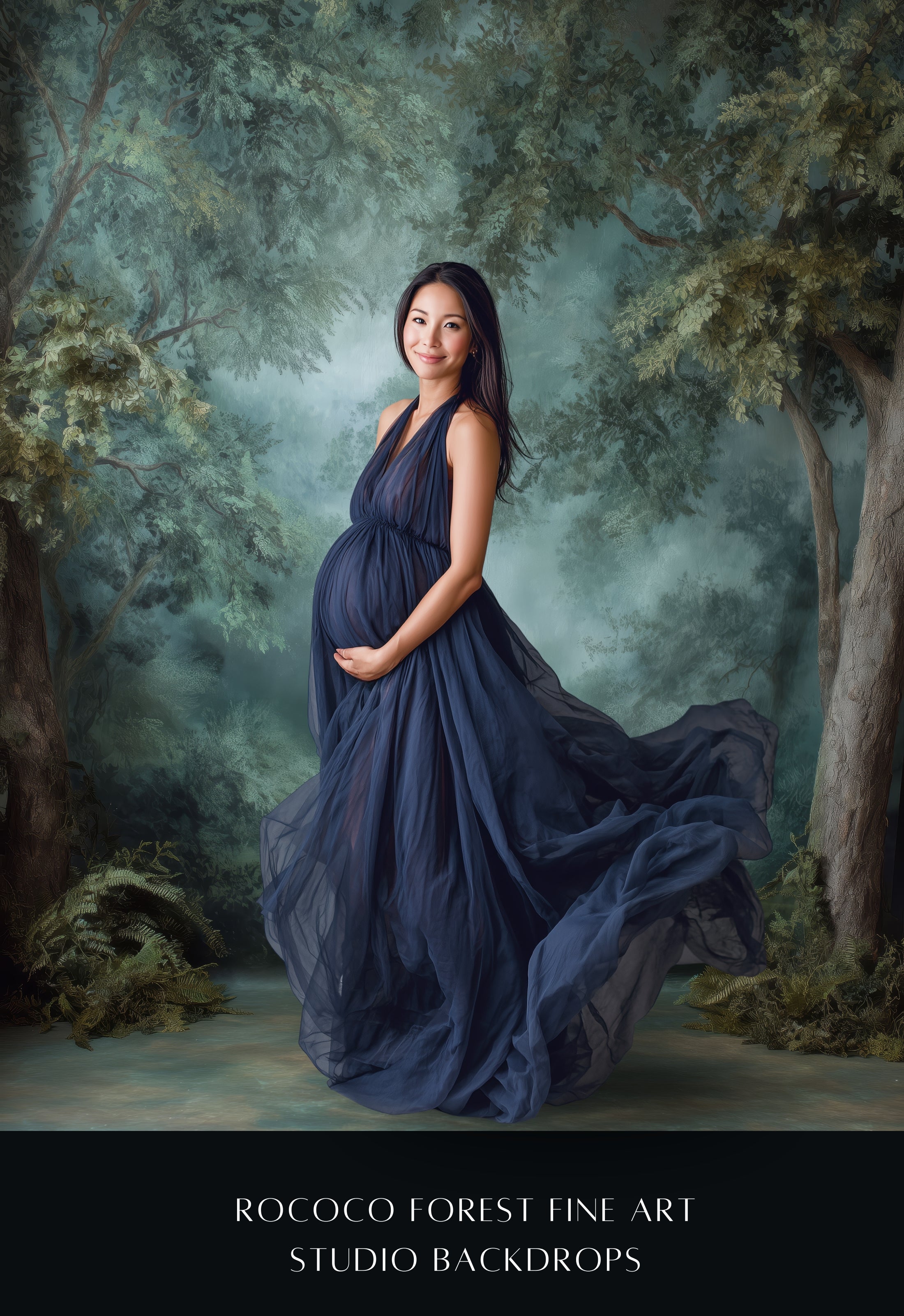 Rococo Forest Floral Digital Backdrops