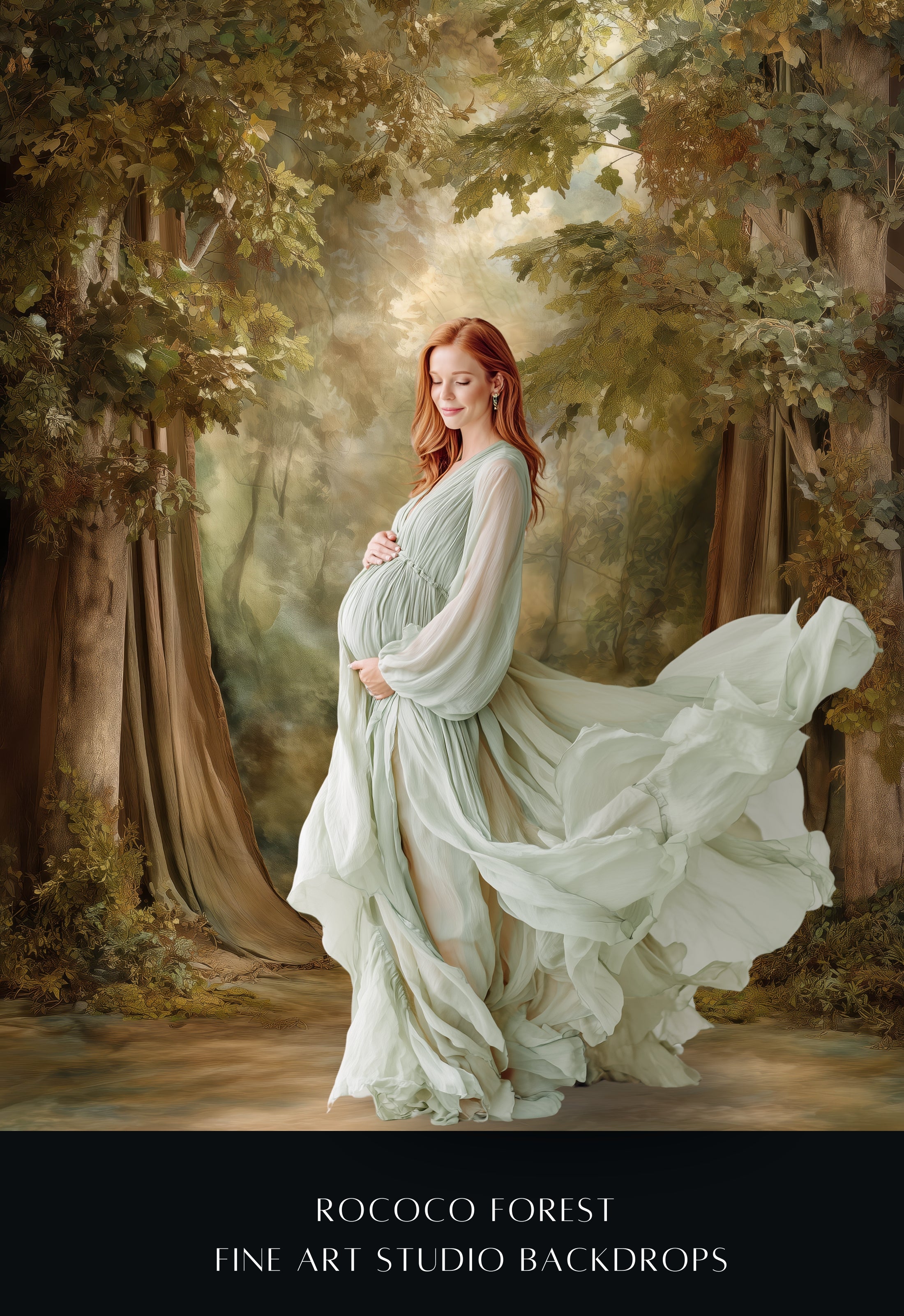 Rococo Forest Floral Digital Backdrops