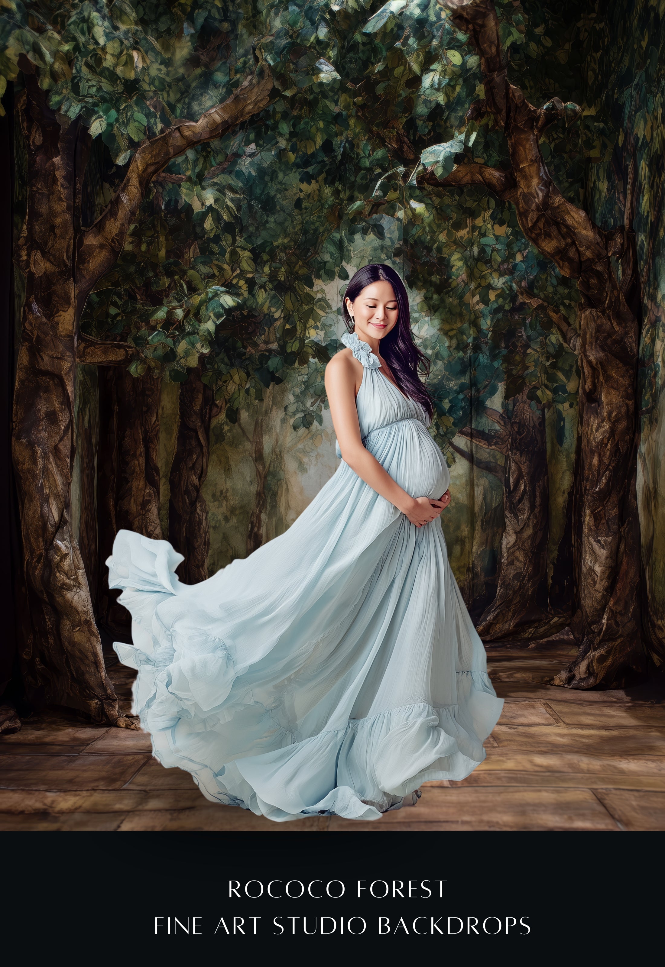 Rococo Forest Floral Digital Backdrops