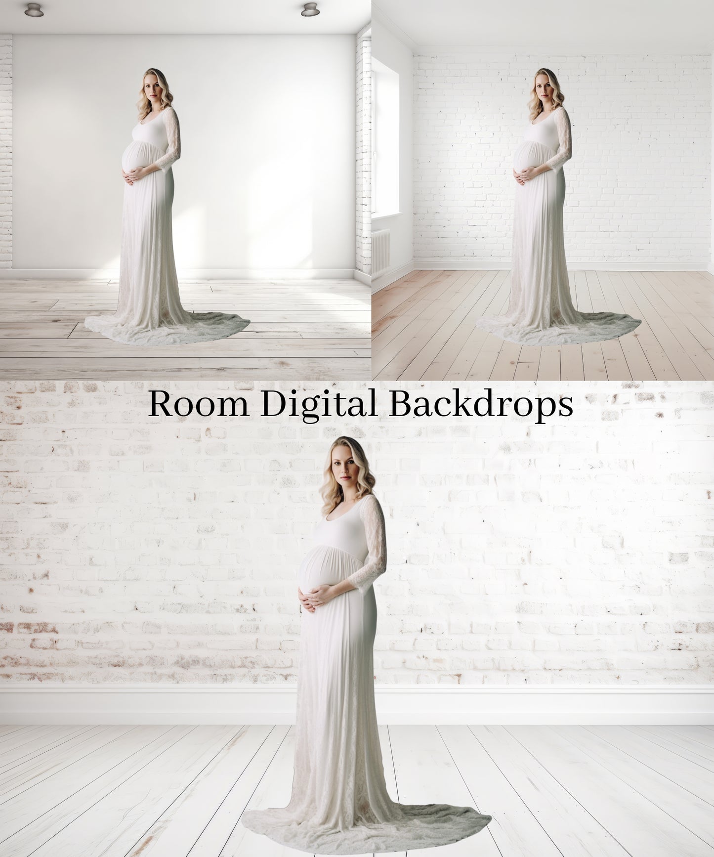 White Bricks Room Digital Backdrops