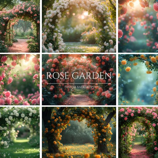 Rose Garden Digital Backdrops