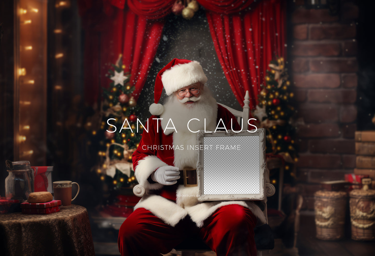 Santa Digital Background, Insert Backdrop PNG