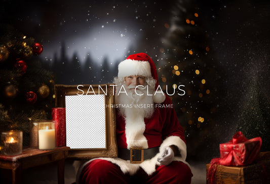 Santa Digital Background, Insert Frame Backdrop PNG