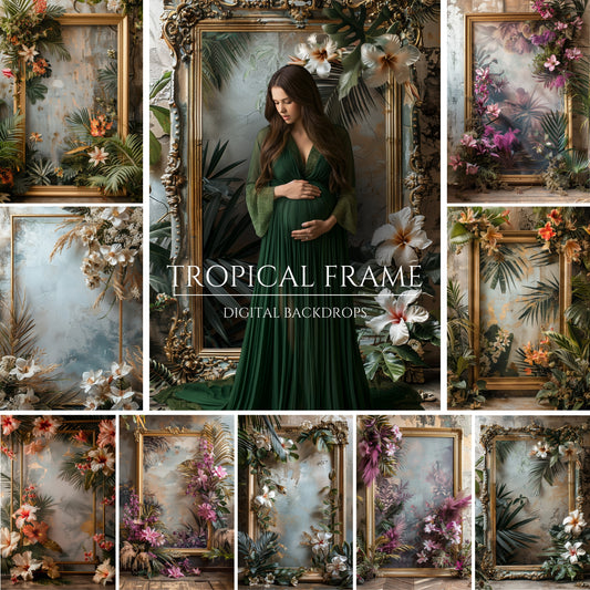 Tropical Frame Maternity Digital Backdrops