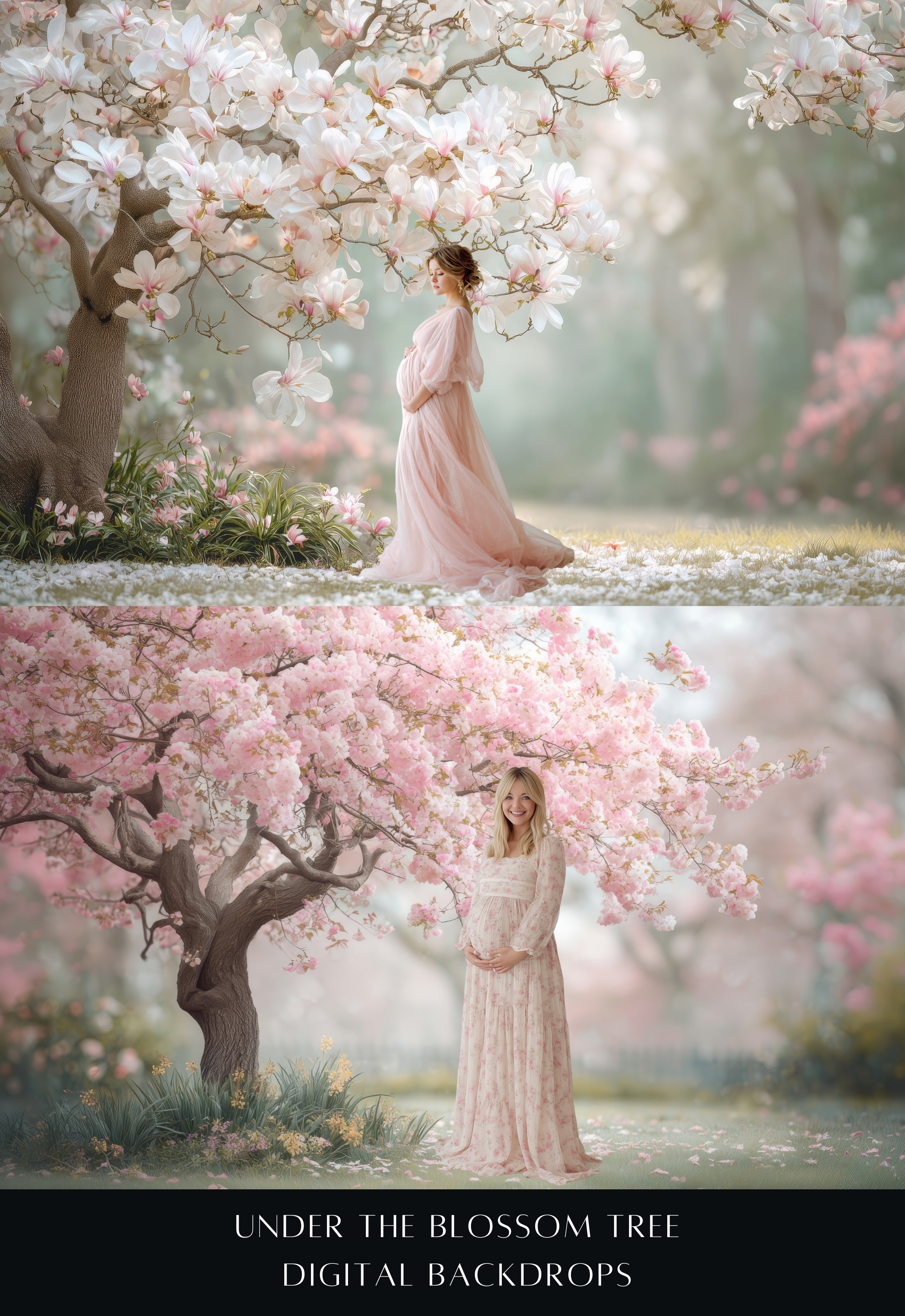 Under the Blossom Tree Spring Digital Backdrops
