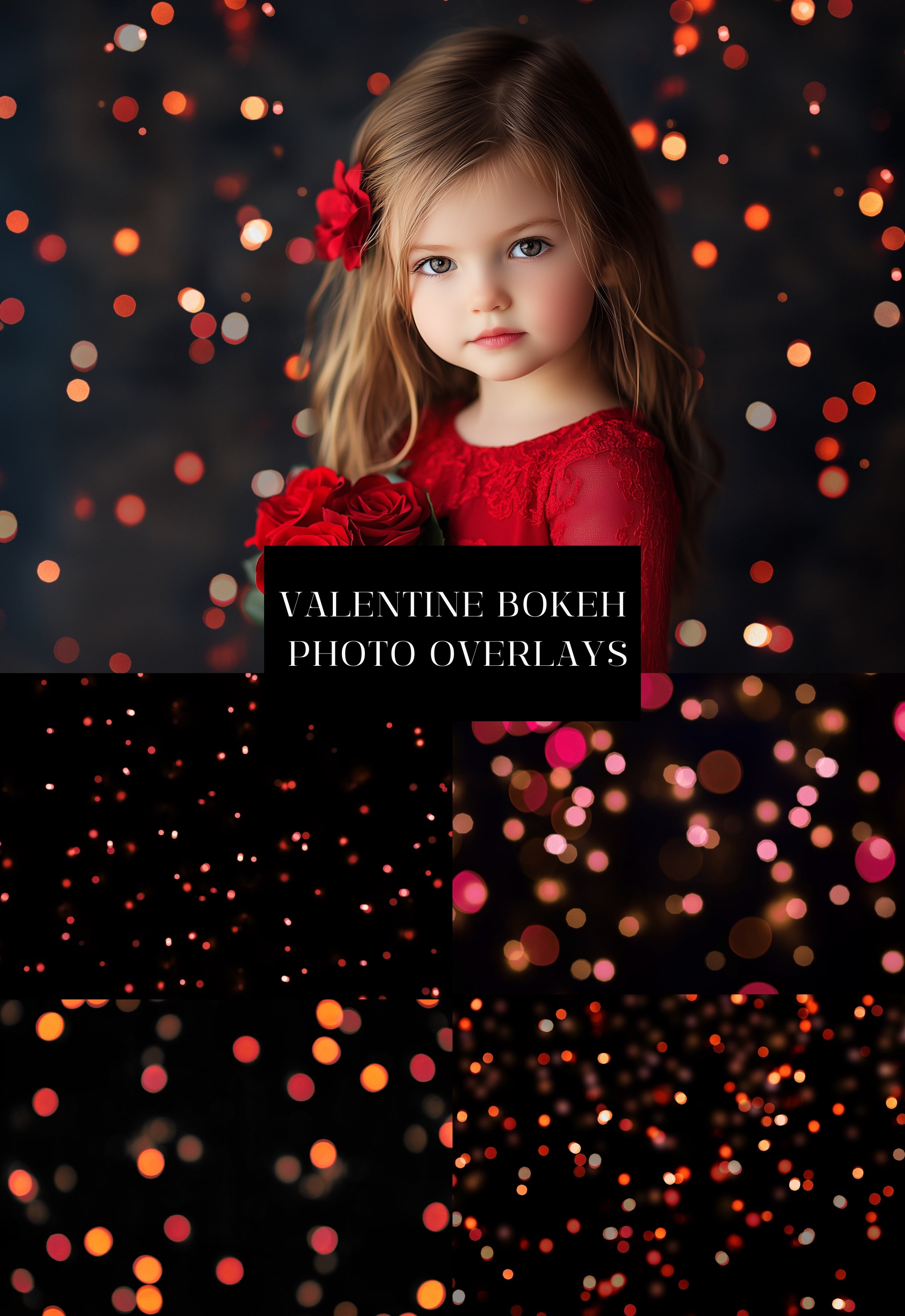 Valentine Bokeh Light Photo Overlays