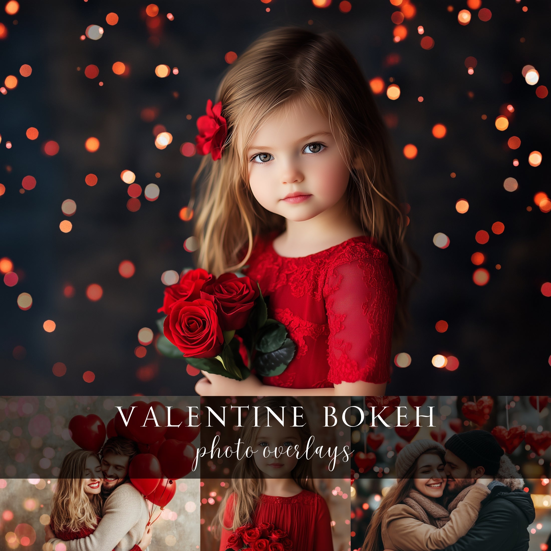 Valentine Bokeh Light Photo Overlays