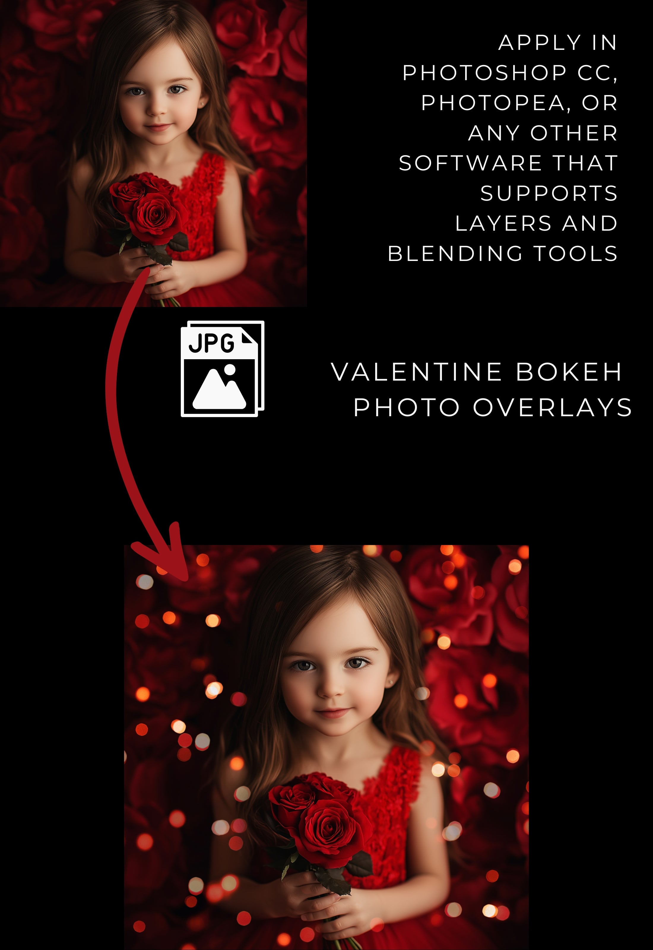Valentine Bokeh Light Photo Overlays