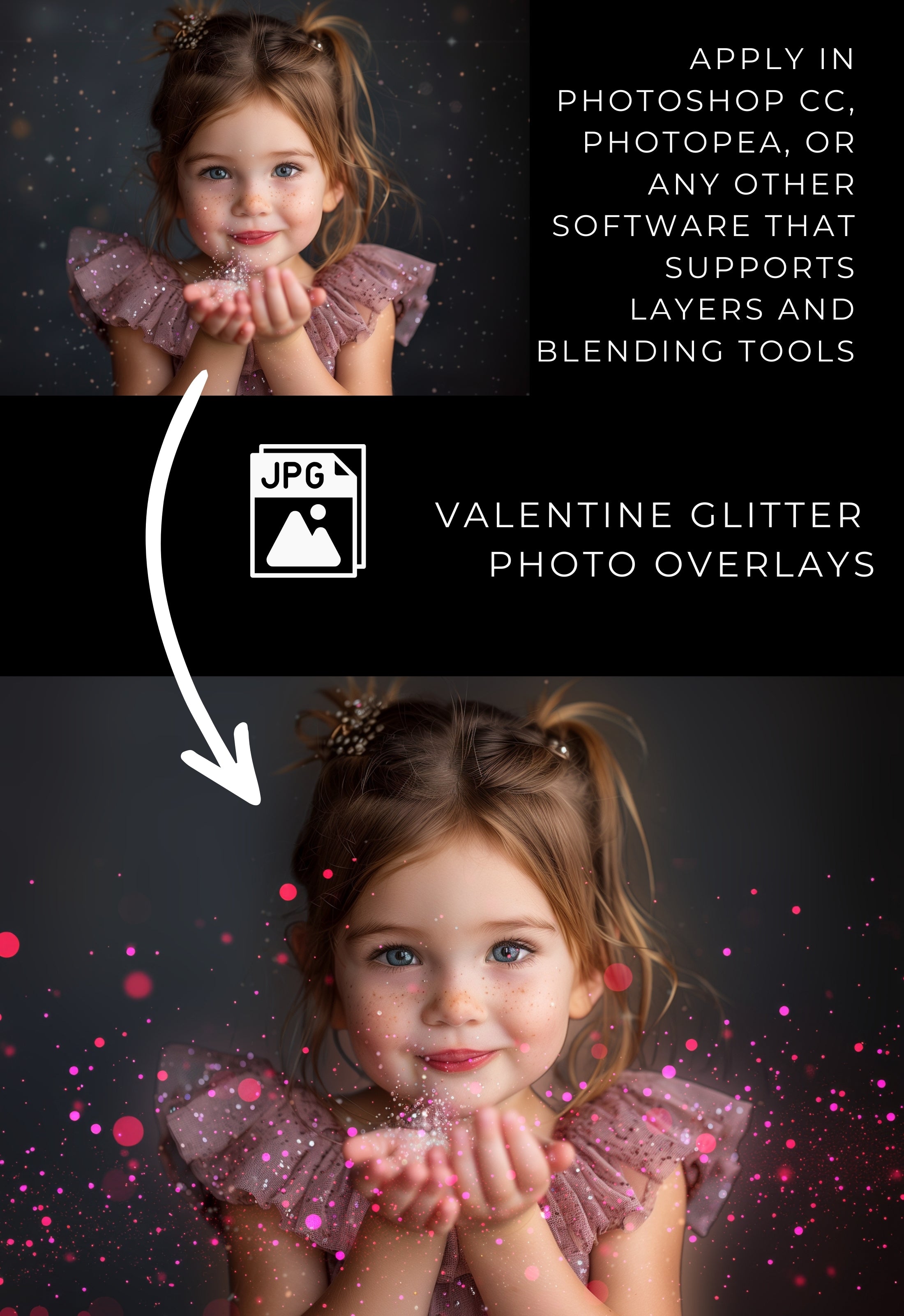 Valentine Glitter Photo Overlays