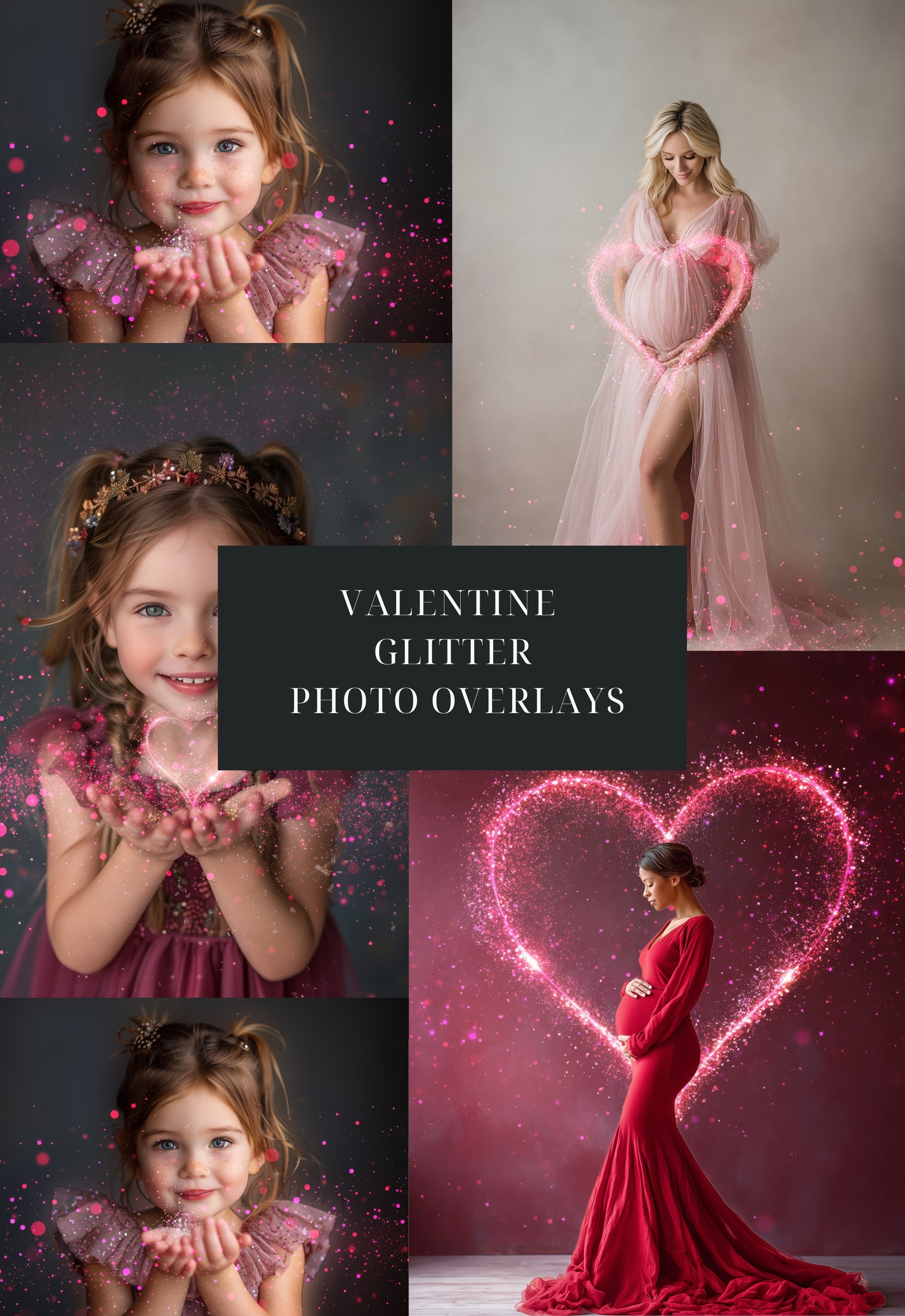 Valentine Glitter Photo Overlays