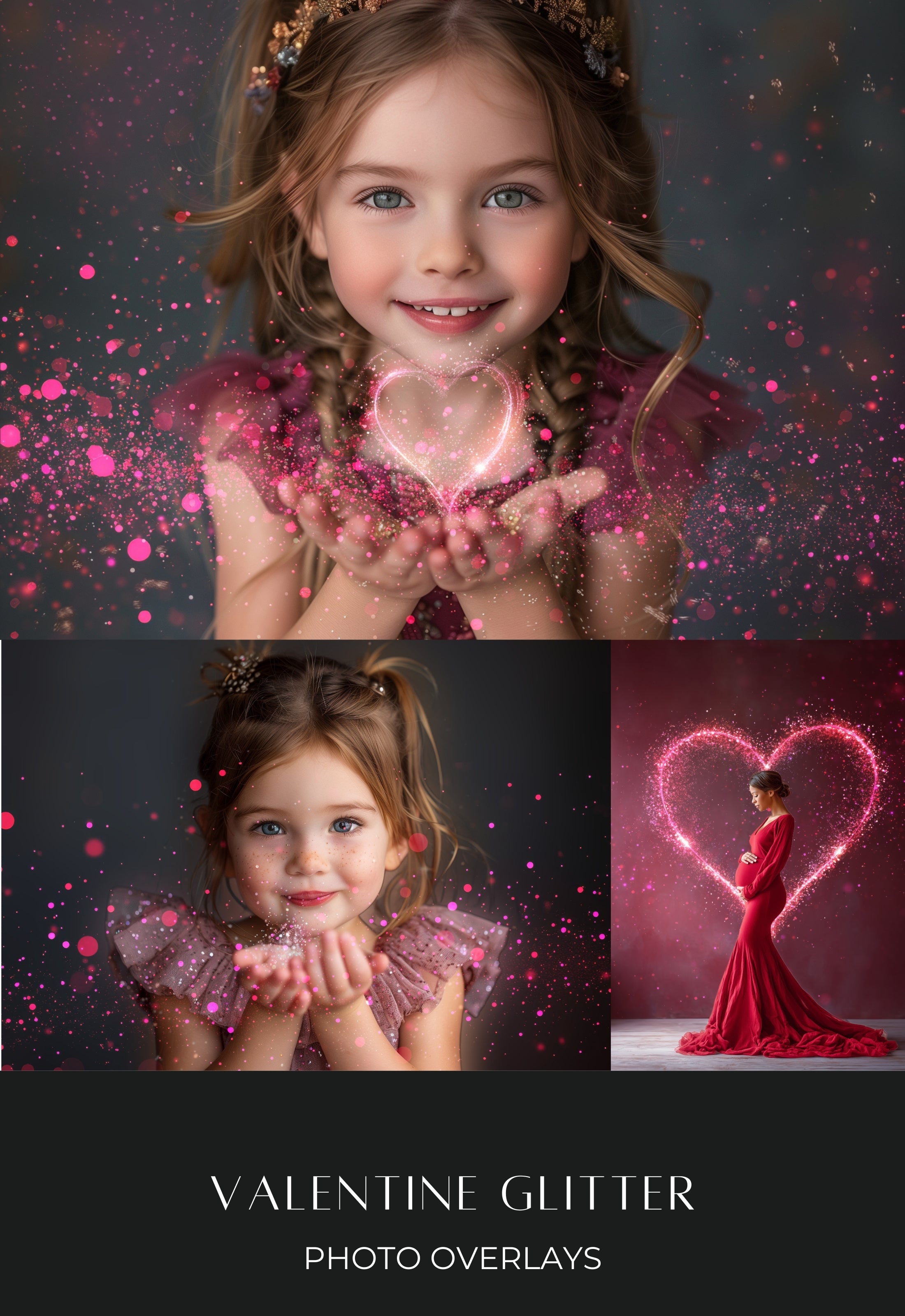 Valentine Glitter Photo Overlays