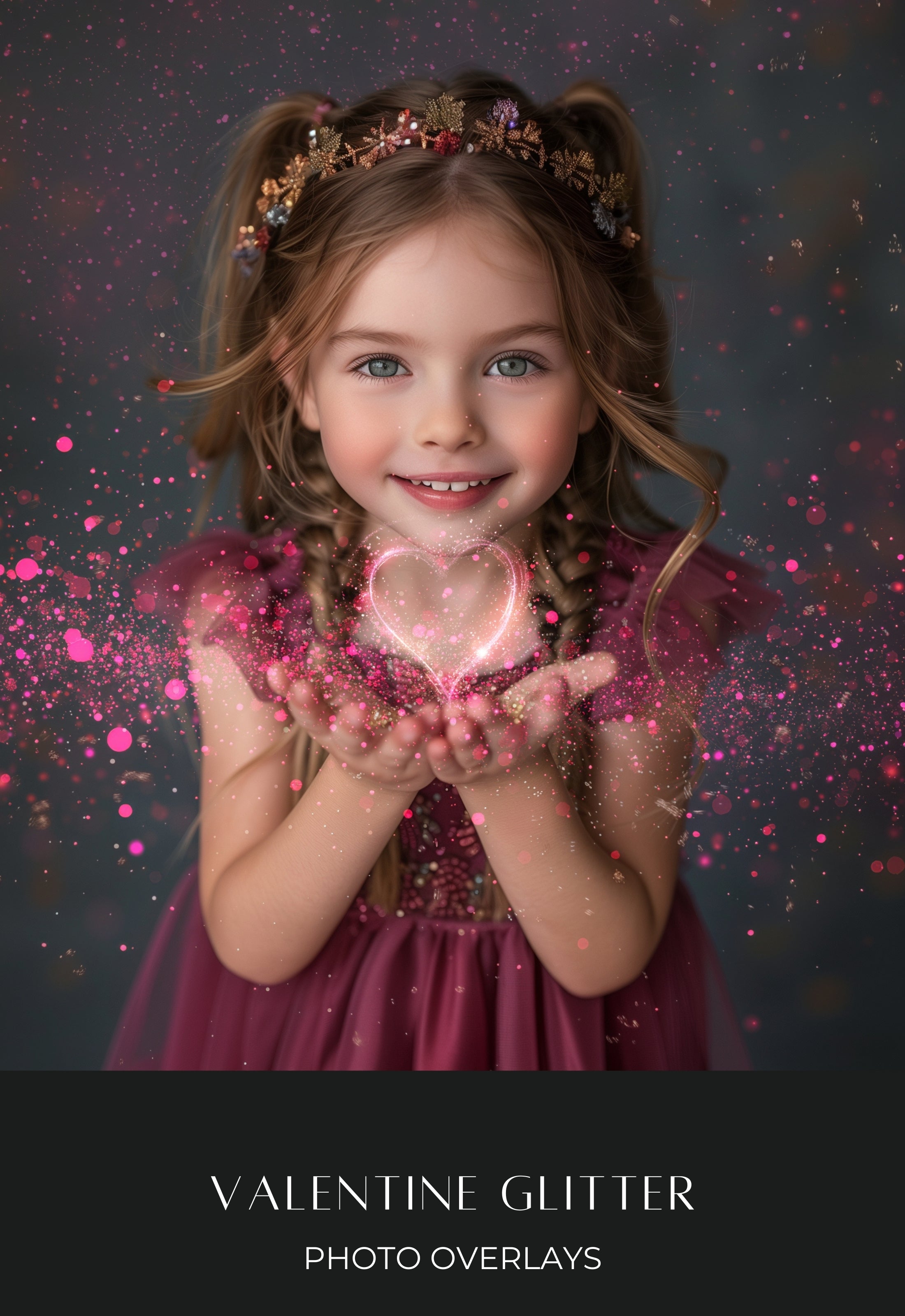Valentine Glitter Photo Overlays