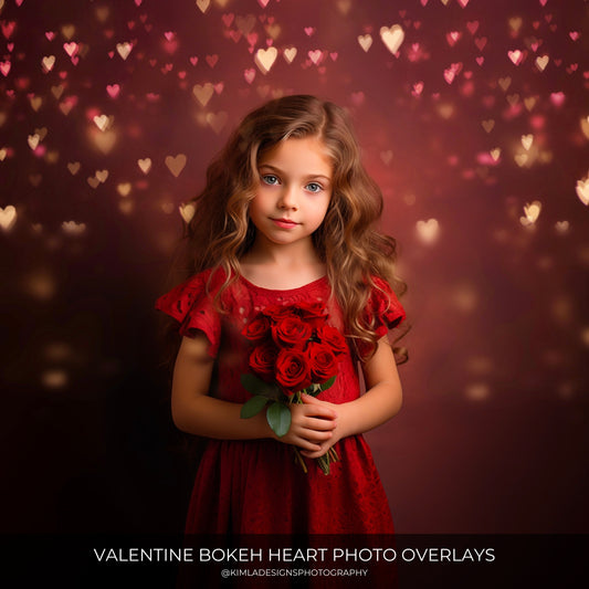 35 Valentines Heart Bokeh Photo Overlays