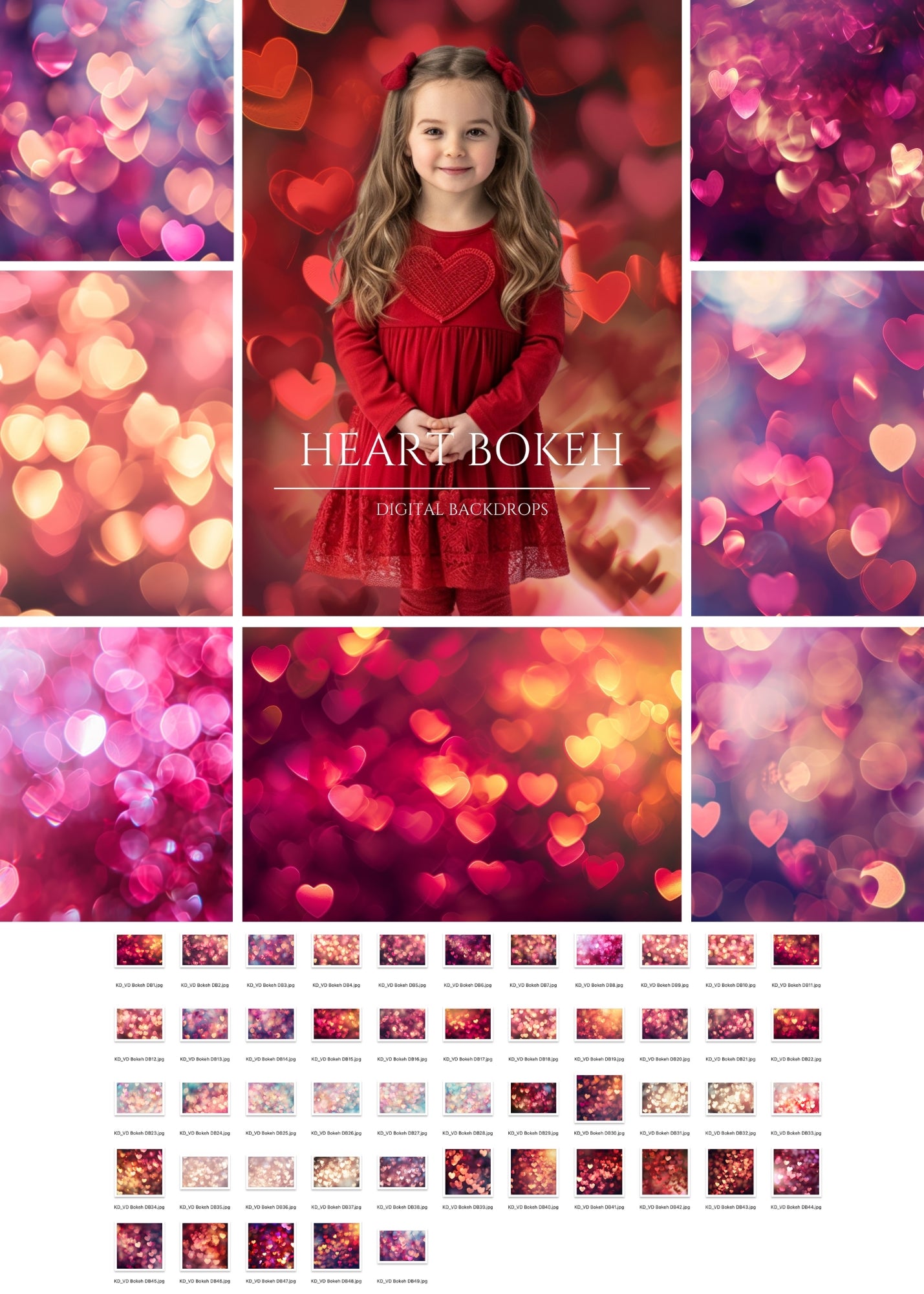 Bokeh Valentine Digital Backdrops