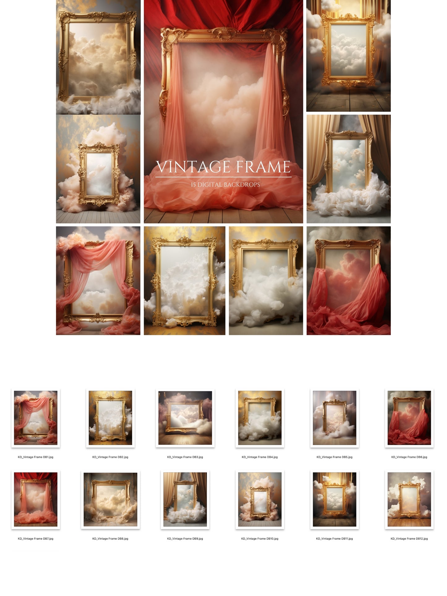 Gold Frame Digital Backdrops