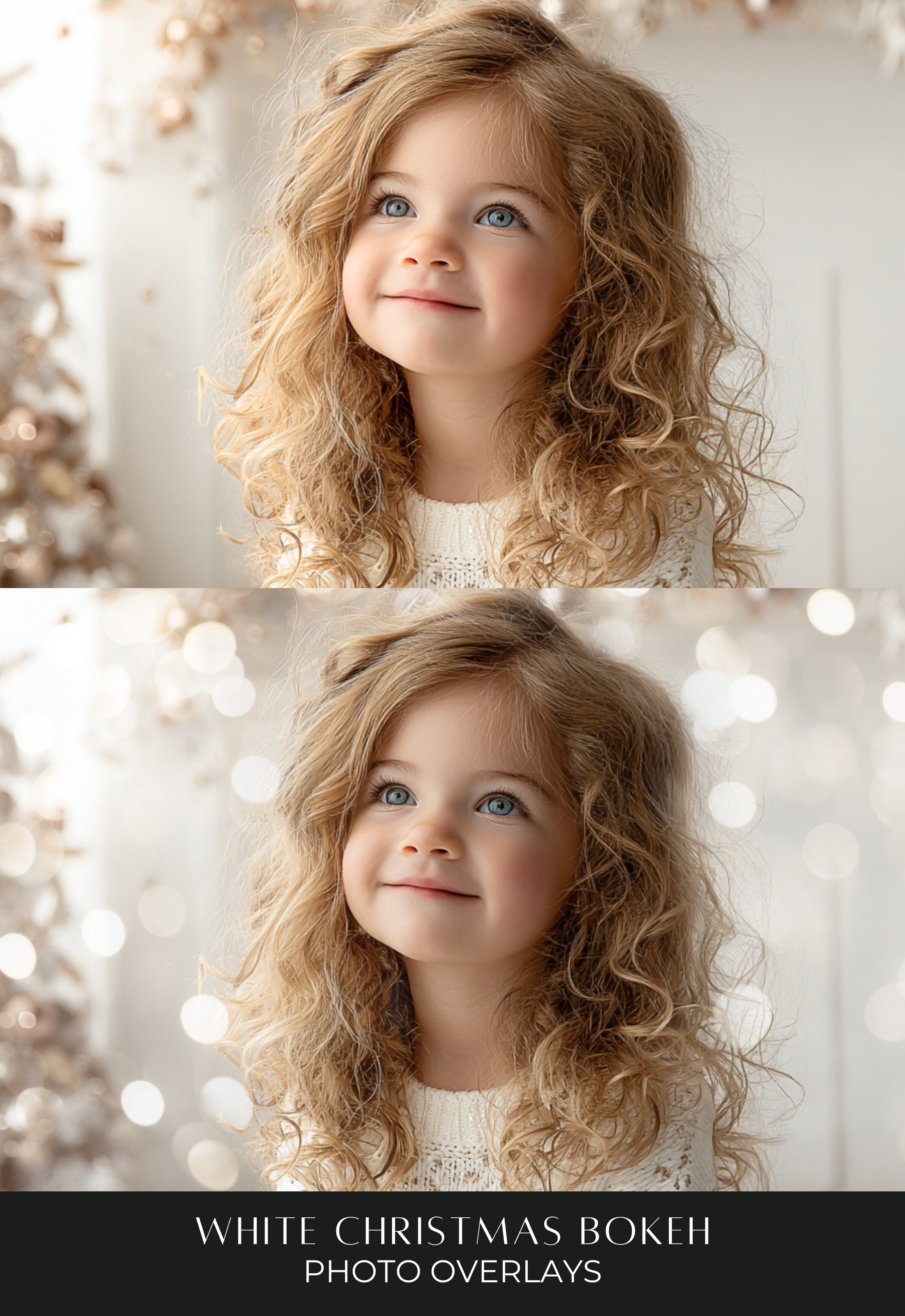 White Christmas Bokeh Photo Overlays