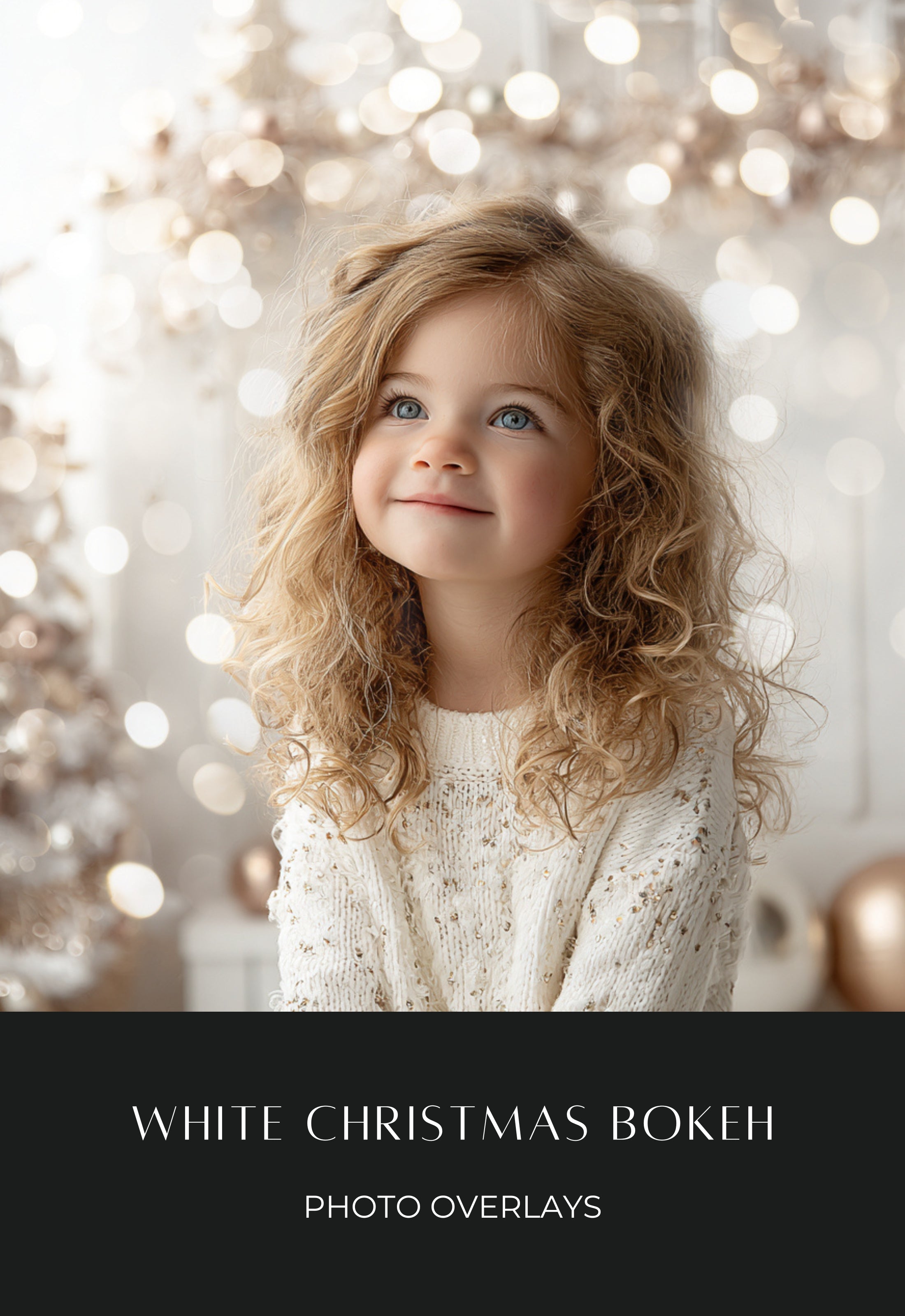 White Christmas Bokeh Photo Overlays
