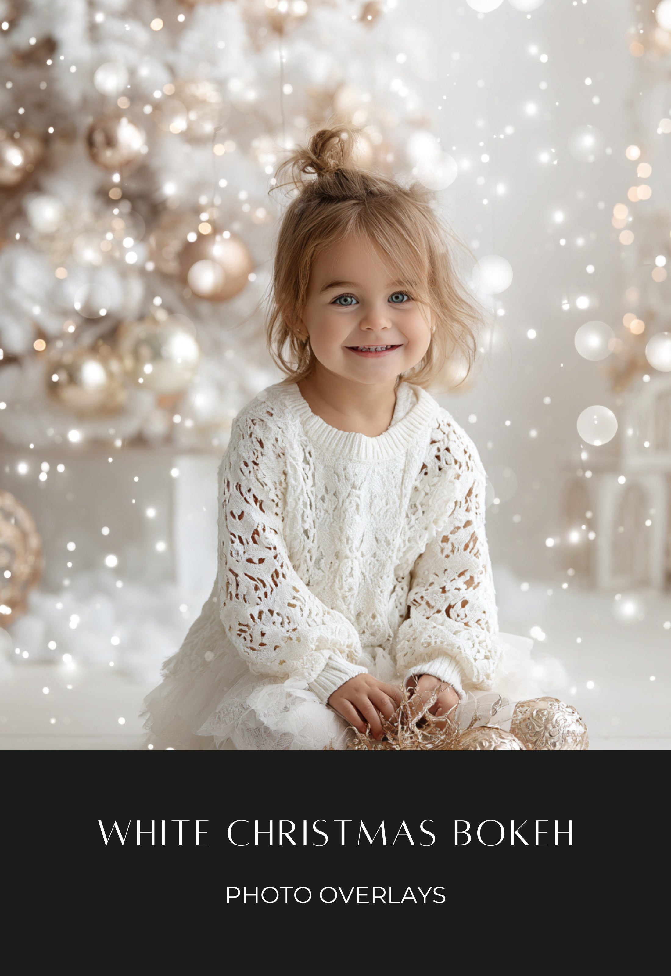 White Christmas Bokeh Photo Overlays
