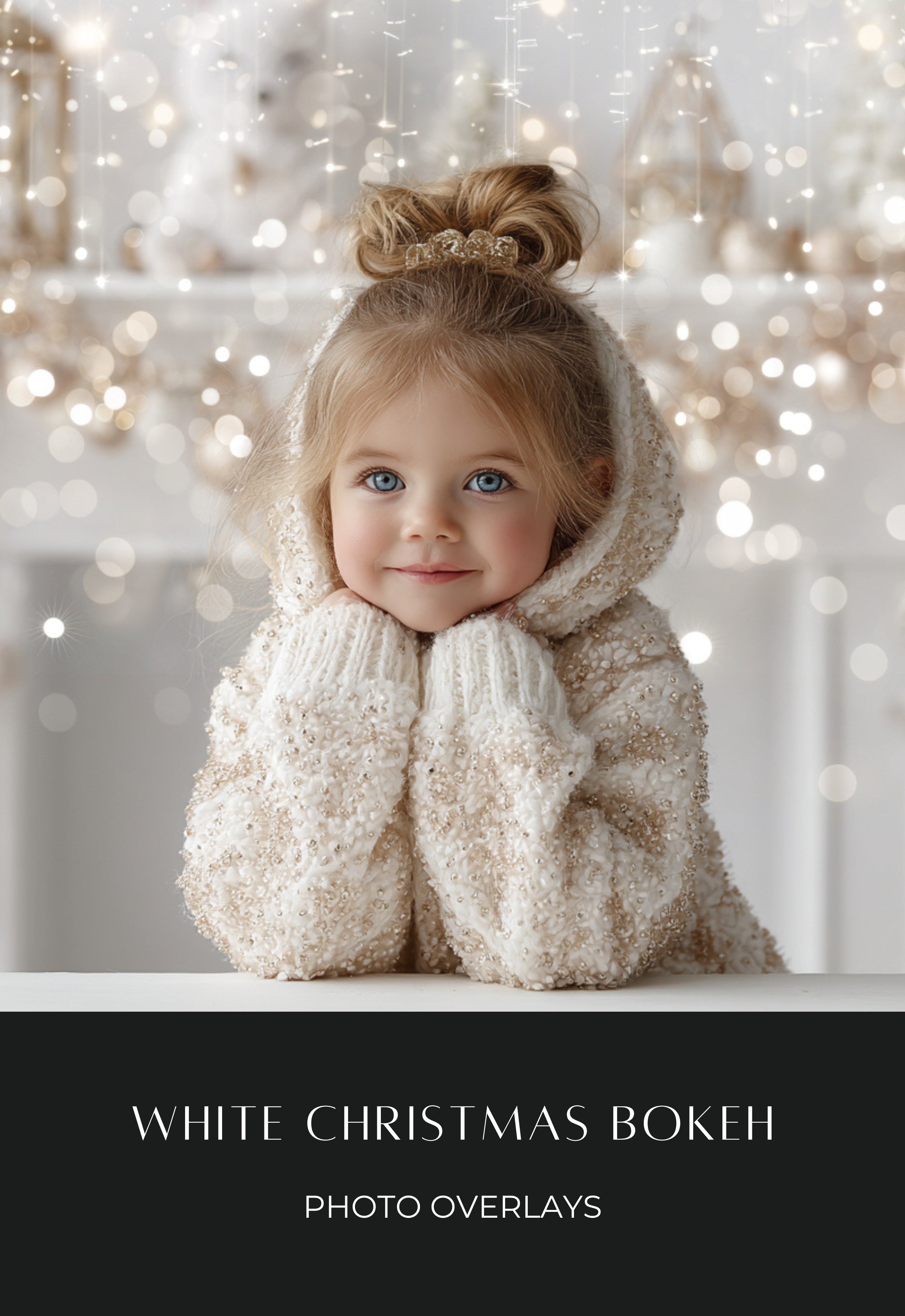 White Christmas Bokeh Photo Overlays