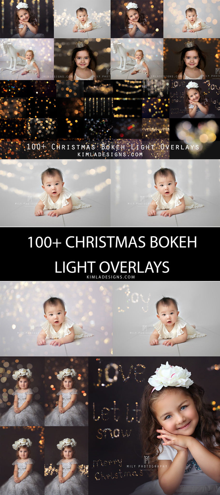 100+ Christmas Gold Bokeh Overlays - Photoshop Overlays, Digital Backgrounds and Lightroom Presets
