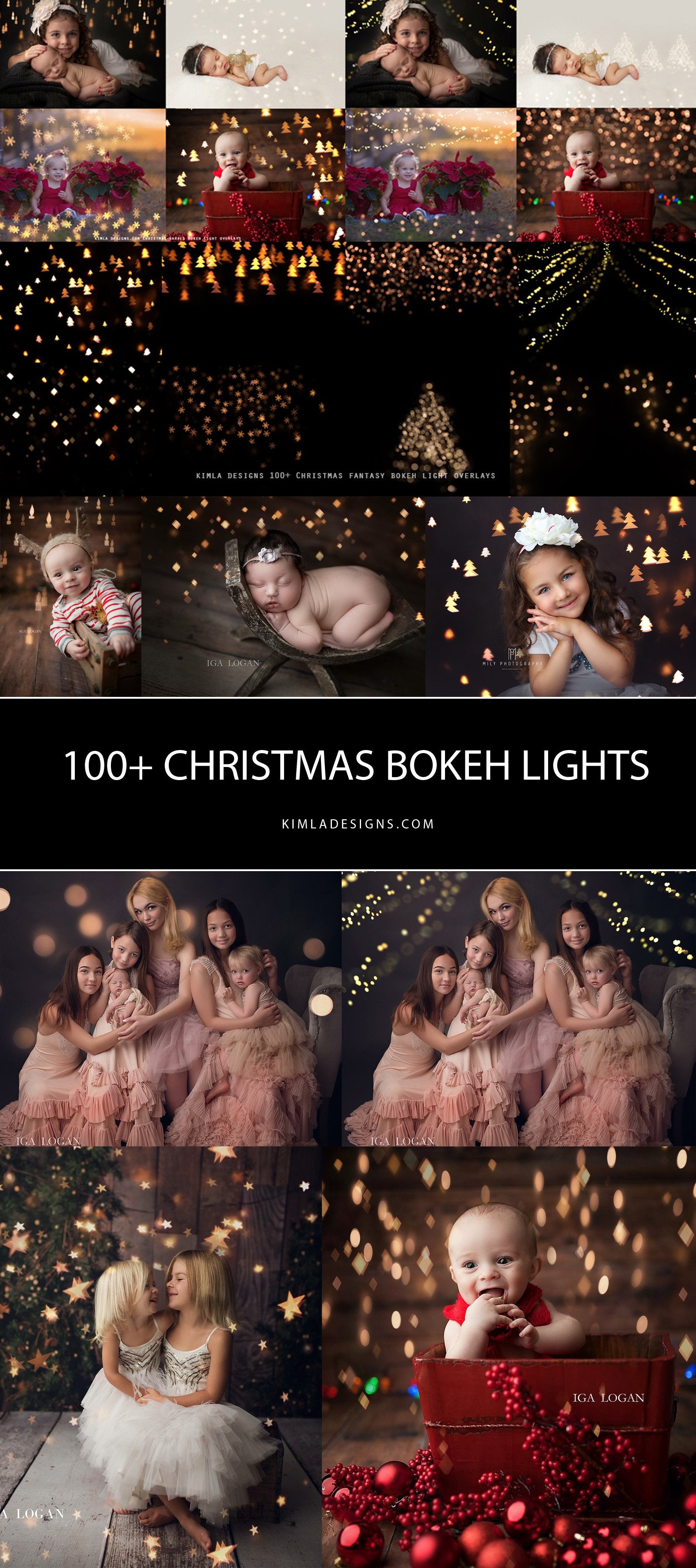 100+ Christmas Fantasy Bokeh Overlays