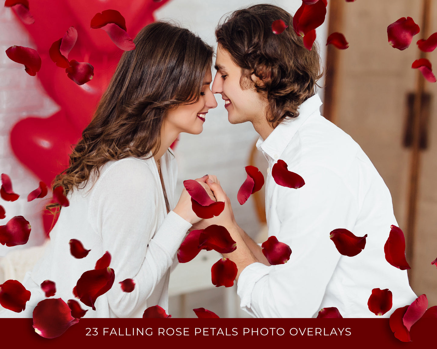 Red Rose Petals Photo Overlays