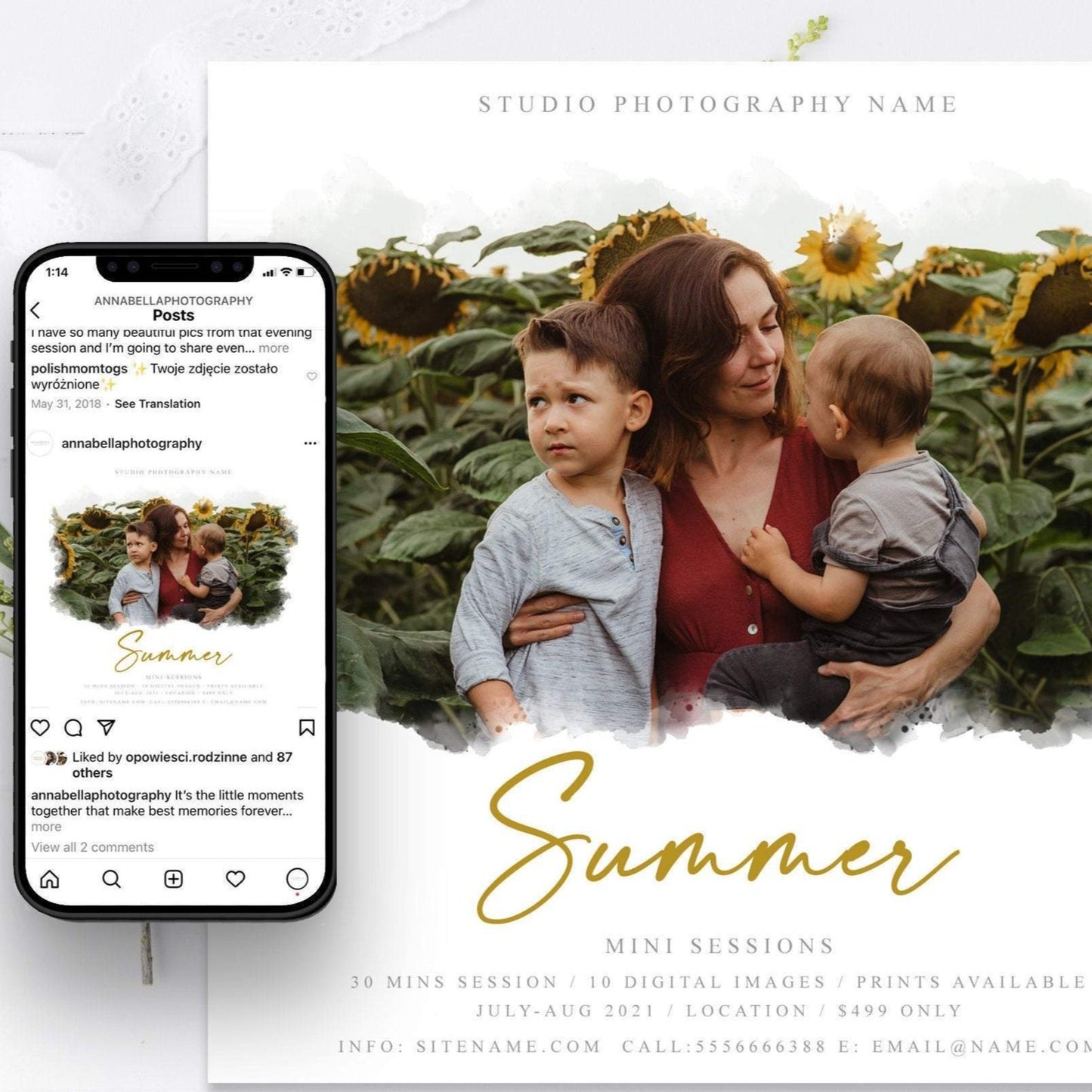 Summer Mini Session Template