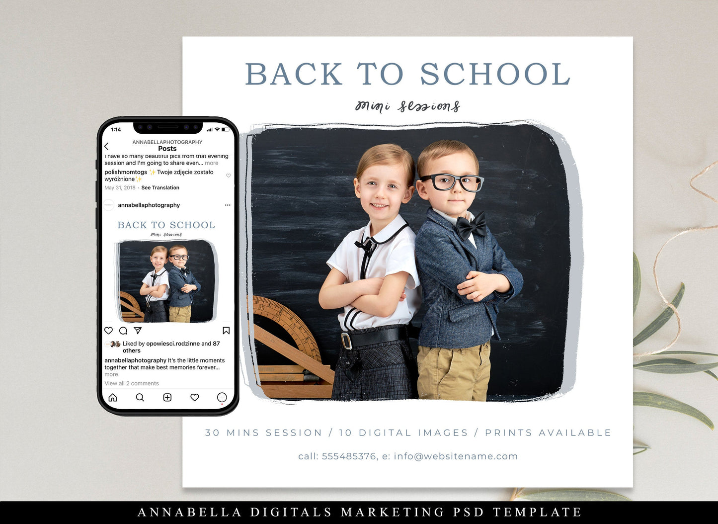 Back to School Mini Session Template