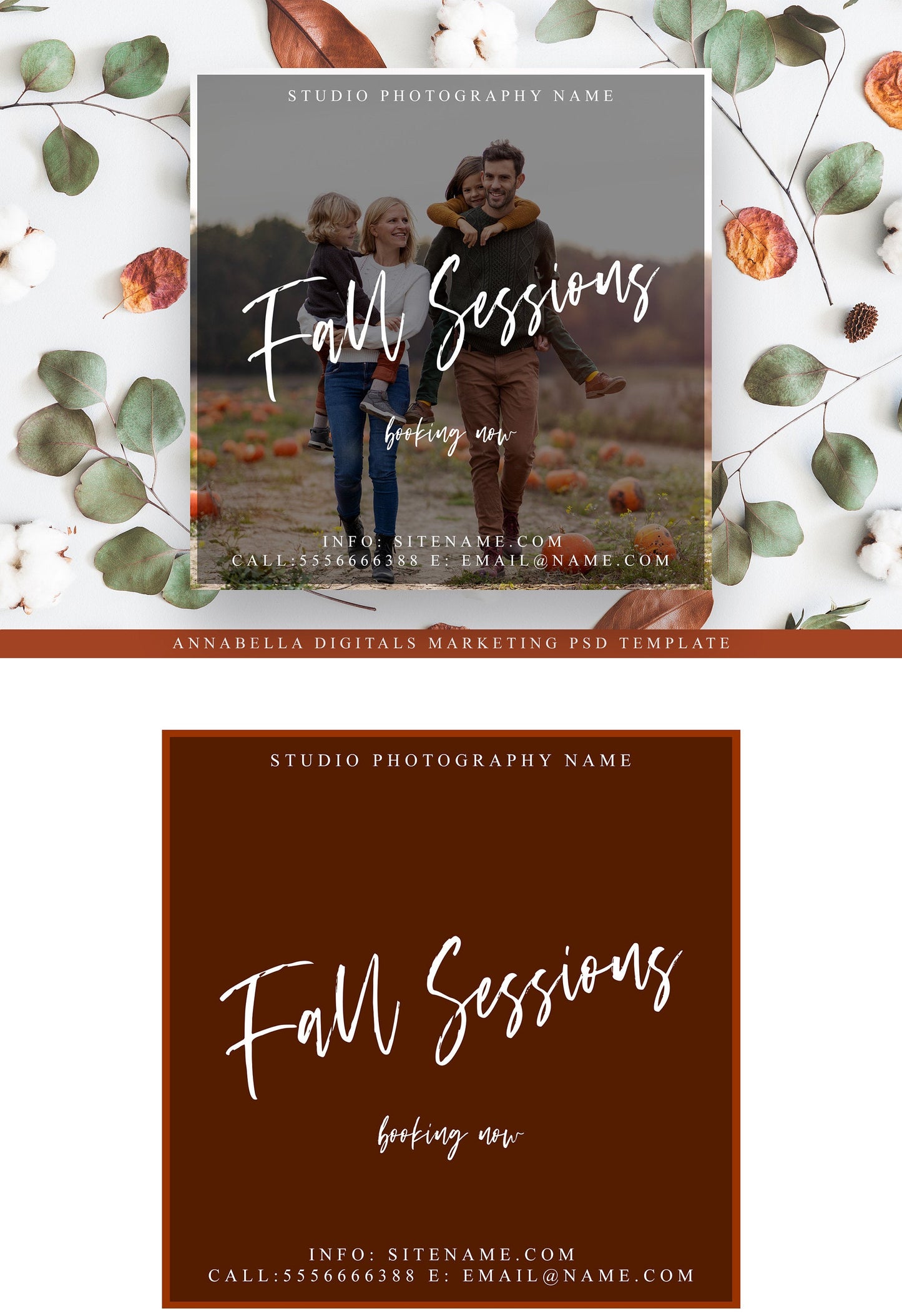 Fall Sessions Photoshop Template