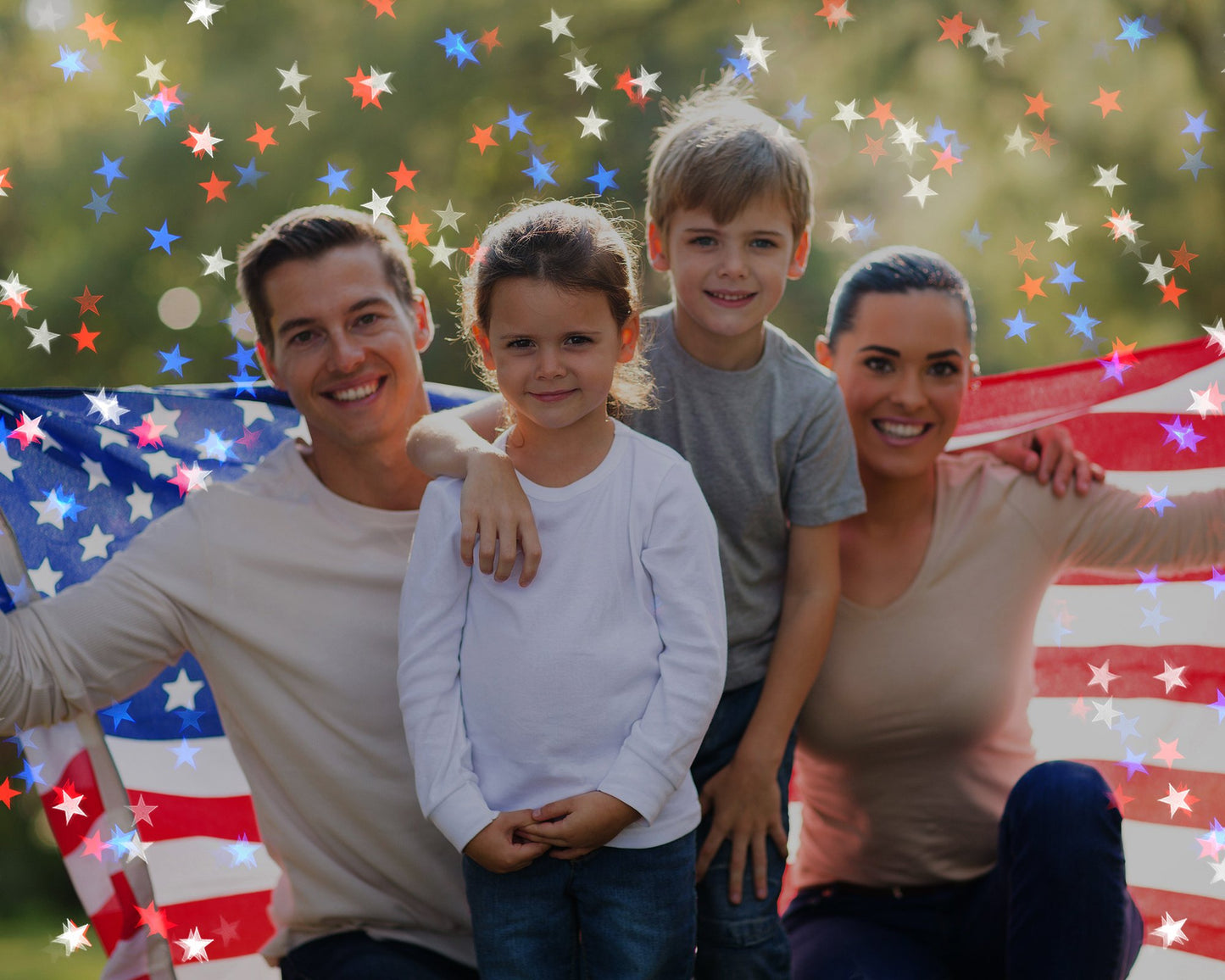 4th of July Patriotic Bokeh Stars Photoshop Overlays - Photoshop Overlays, Digital Backgrounds and Lightroom Presets